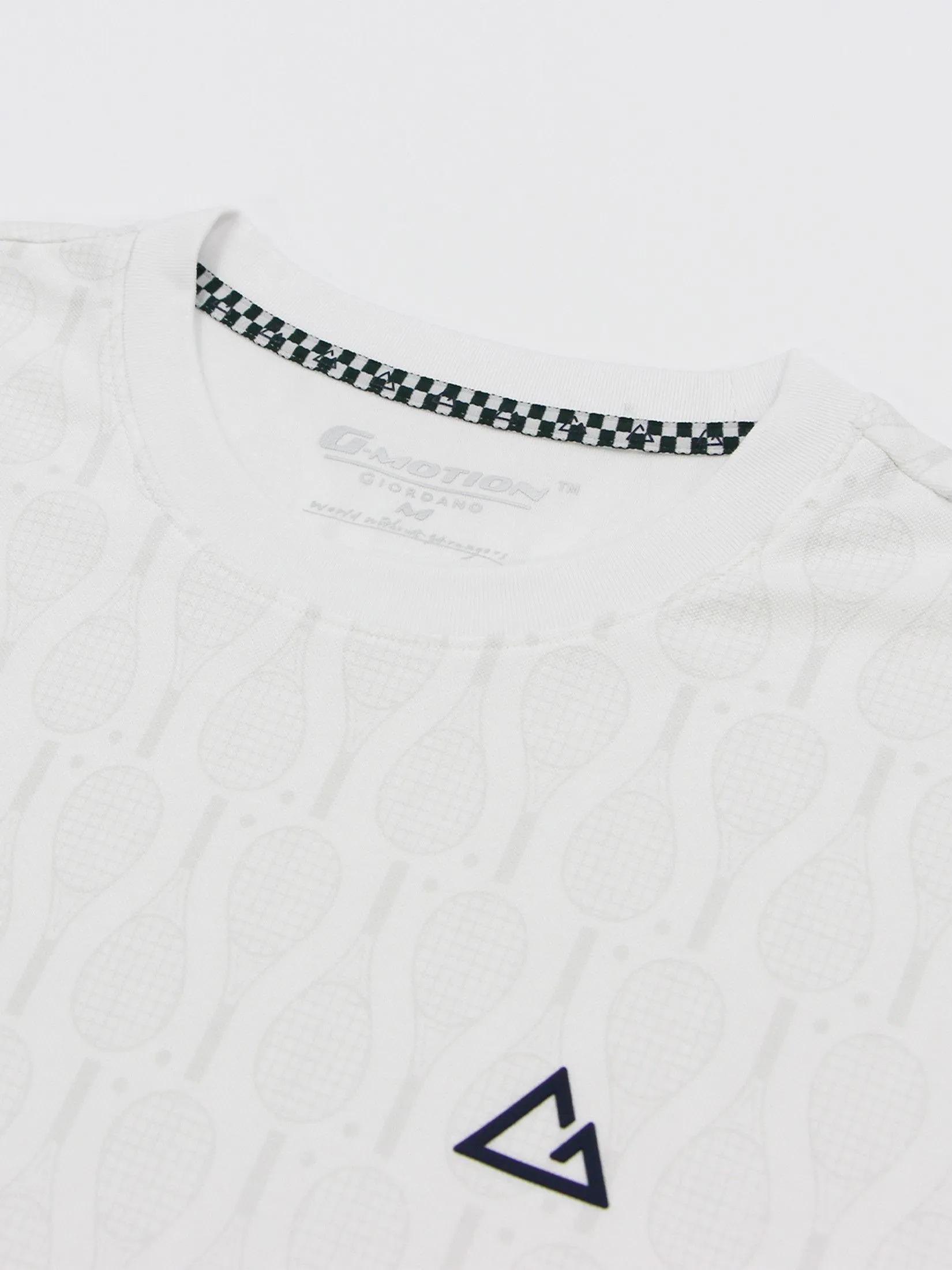 GIORDANO Men's Relaxed Cool UV-resistant G-Motion Tee (Tennis) White GIORDANO Men's Relaxed Cool UV-resistant G-Motion Tee (Tennis) White