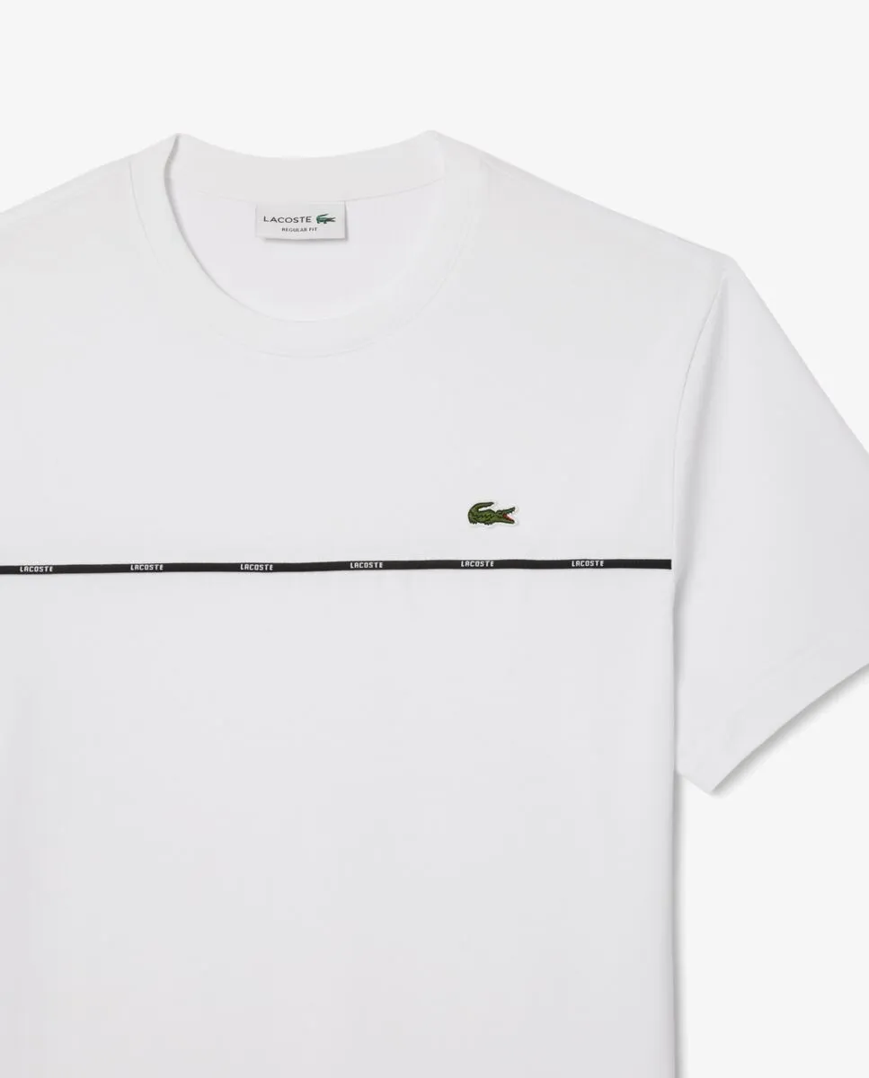 LACOSTE Regular Fit Lacoste Trim T-Shirt White LACOSTE Regular Fit Lacoste Trim T-Shirt White
