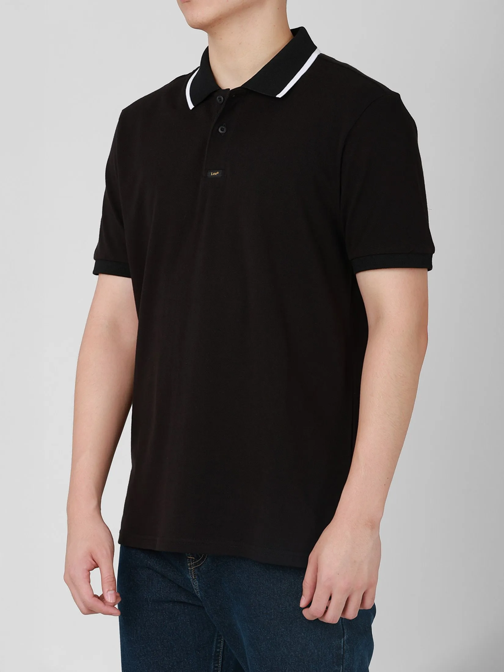 LEE Men's Polo Short Sleeve Regular Fit Black LEE Men's Polo Short Sleeve Regular Fit Black