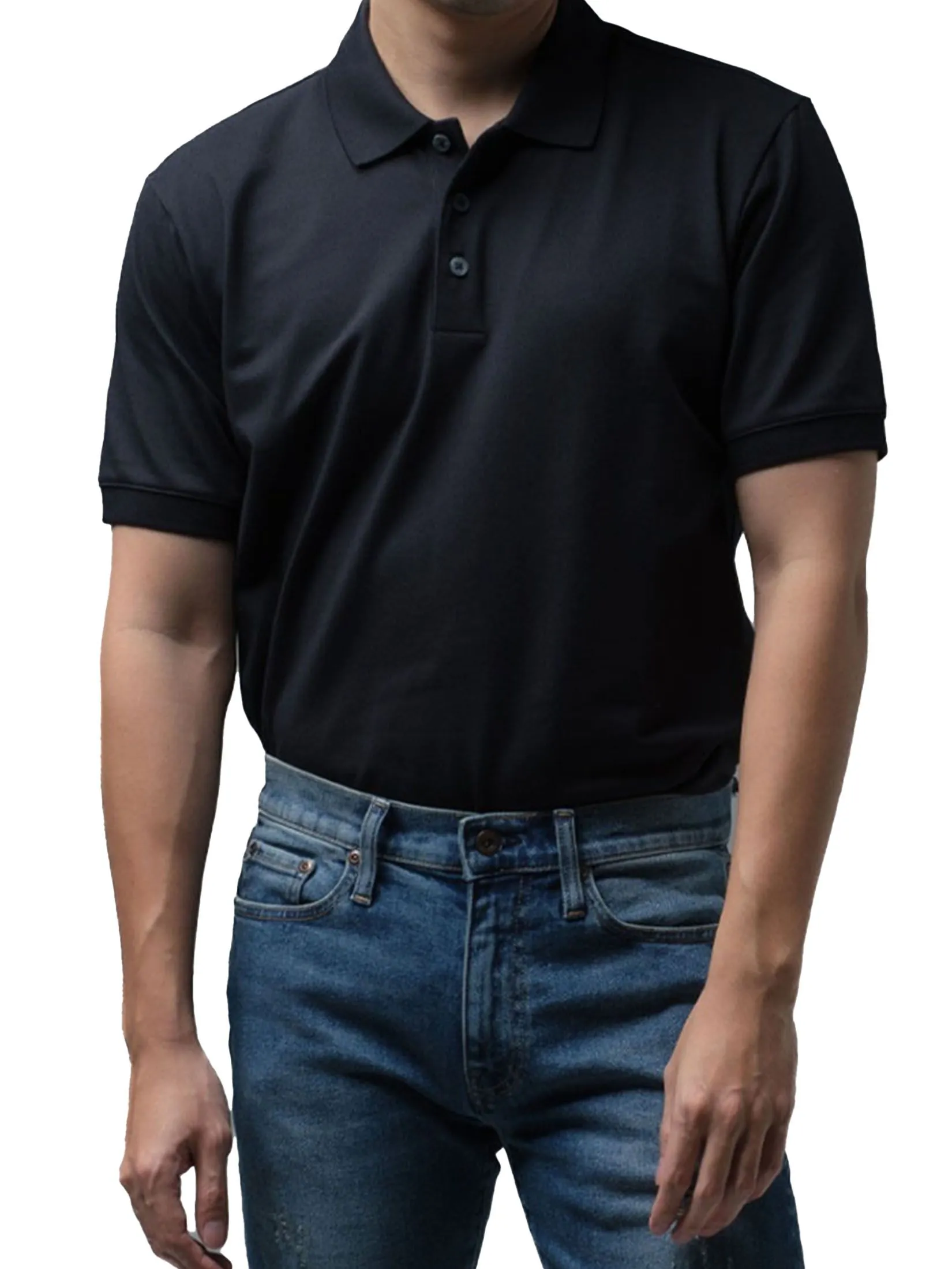 Era-won Men's Polo Slim Fit Black Era-won Men's Polo Slim Fit Black
