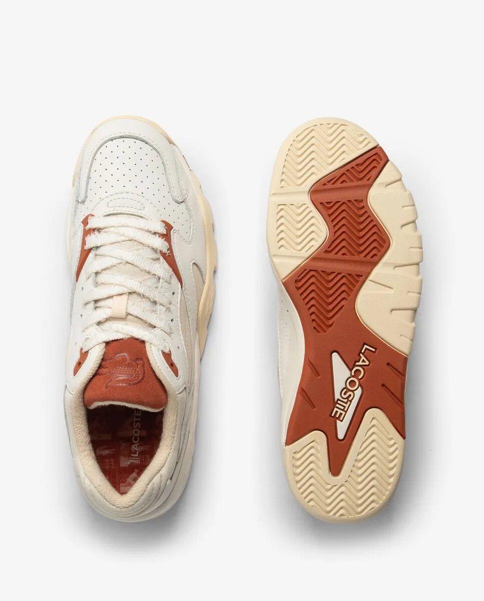 LACOSTE Men’s Game Trainer Leather Sneakers Beige LACOSTE Men’s Game Trainer Leather Sneakers Beige
