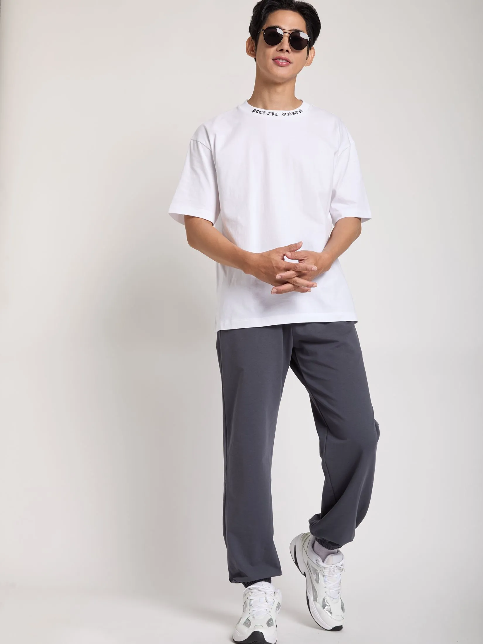 PACIFIC UNION Men T-Shirt Oversized Logo Rib Printed PACIFIC UNION Men T-Shirt Oversized Logo Rib Printed