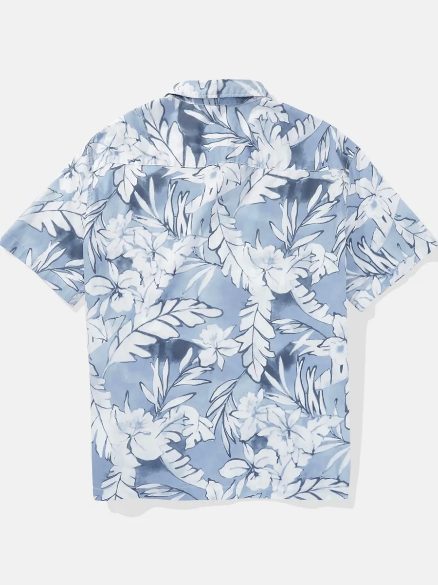 American Eagle MEN MATT FLORAL SS OVERSIZED CSC STAFFORD FADE SHIRT 404 ICE BLUE American Eagle MEN MATT FLORAL SS OVERSIZED CSC STAFFORD FADE SHIRT 404 ICE BLUE