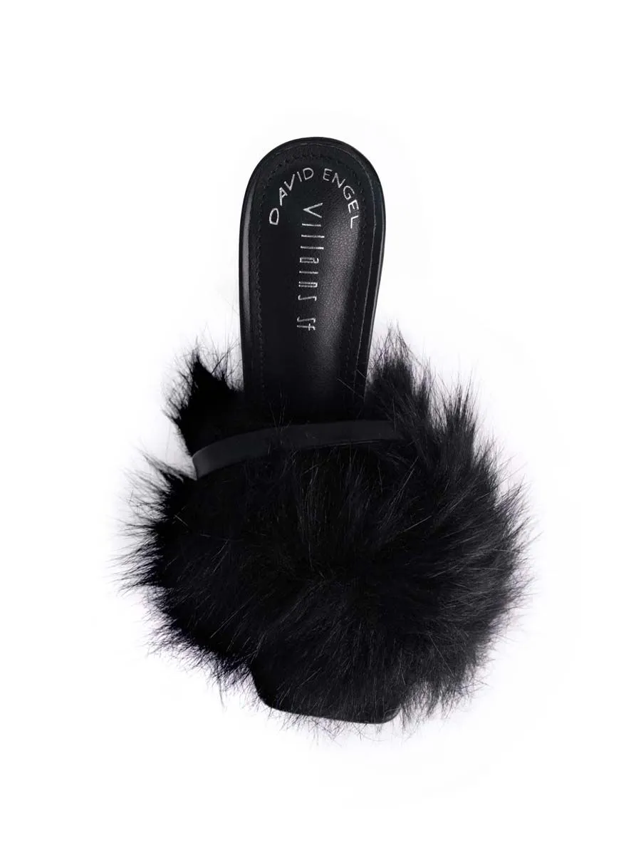 VILLAINS SF FLUFFED UP Sandal High Heel BLACK VILLAINS SF FLUFFED UP Sandal High Heel BLACK