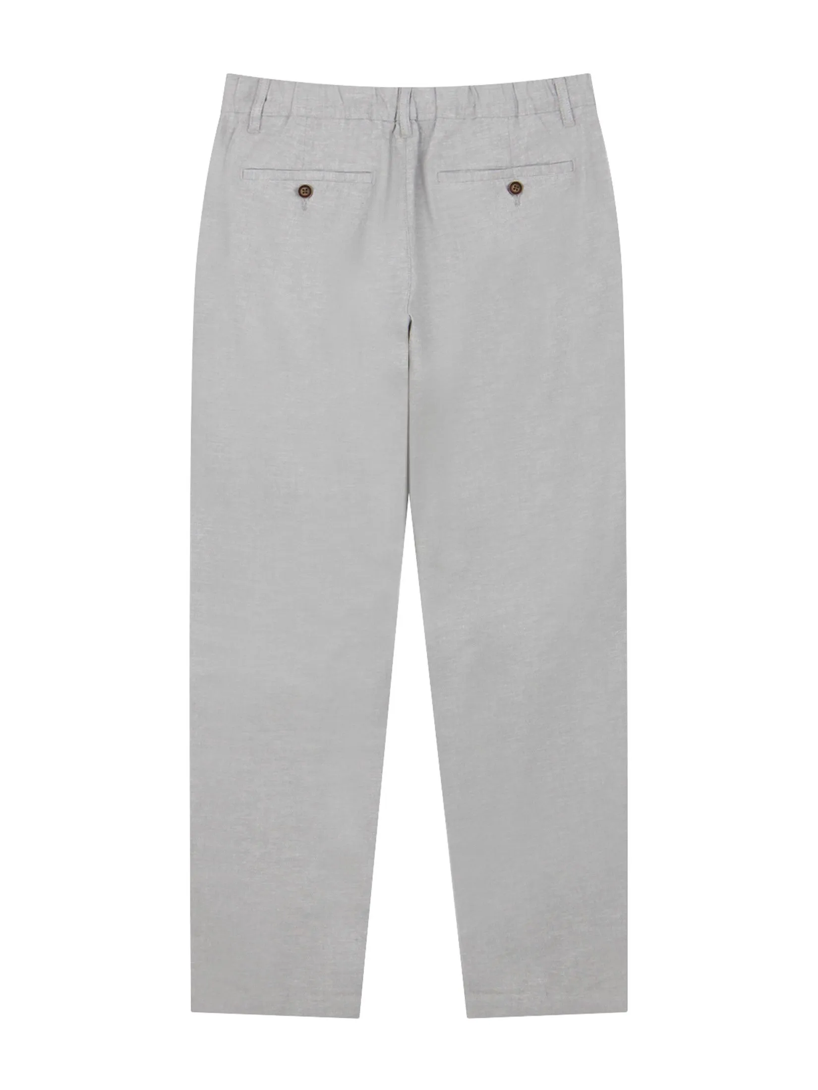 GIORDANO Men's Slim Taper Linen Khaki Pants Grey x White GIORDANO Men's Slim Taper Linen Khaki Pants Grey x White