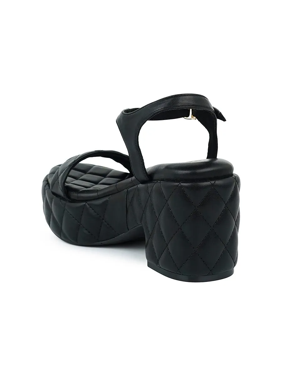 SHU WOMEN  PALETTE SOFT 3" QUILT STRAP WEDGES - BLACK SHU WOMEN  PALETTE SOFT 3" QUILT STRAP WEDGES - BLACK