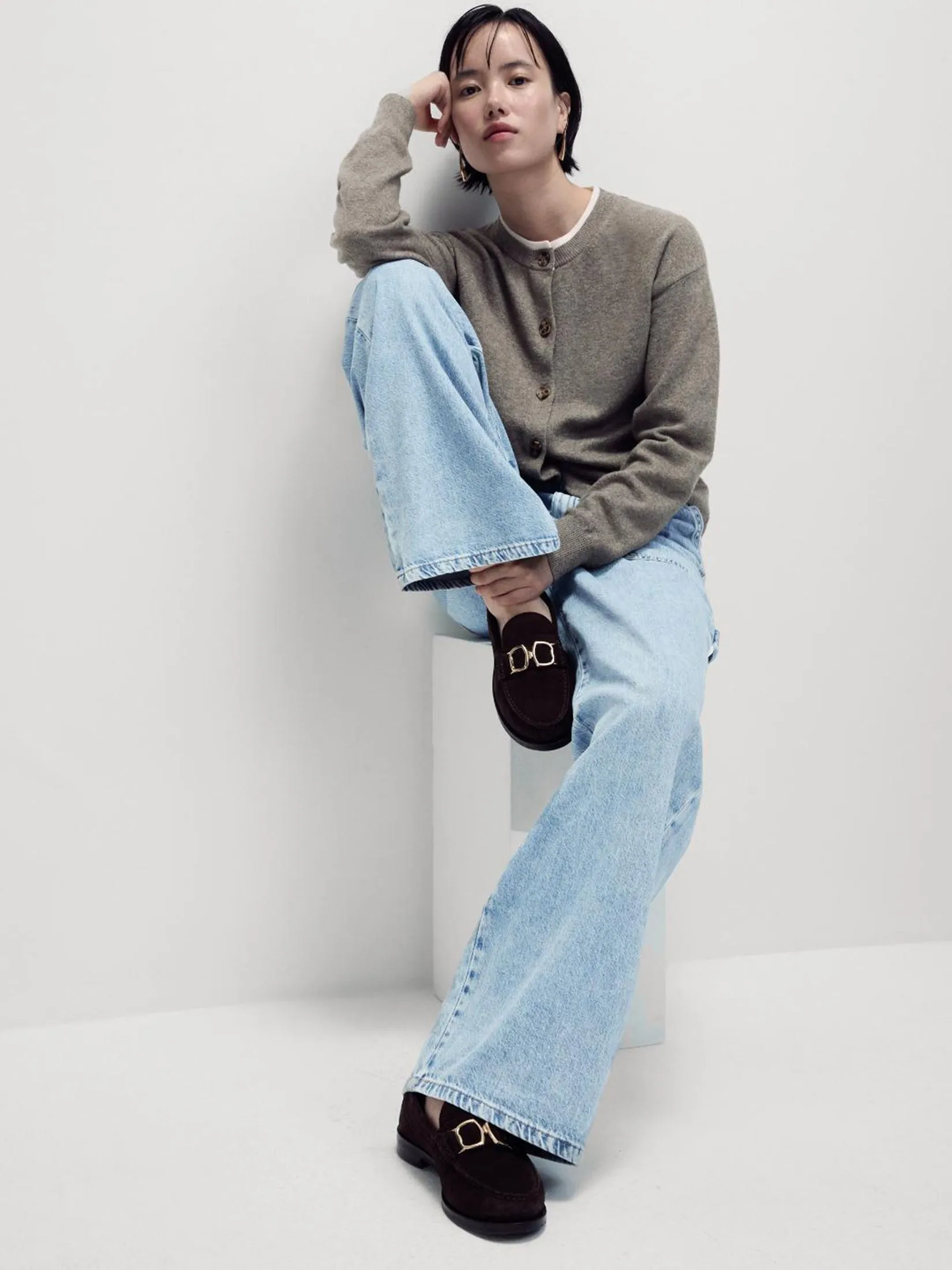 MARKS & SPENCER Women Jeans Relaxed High Waisted Carpenter Wide Leg Light Indigo MARKS & SPENCER Women Jeans Relaxed High Waisted Carpenter Wide Leg Light Indigo