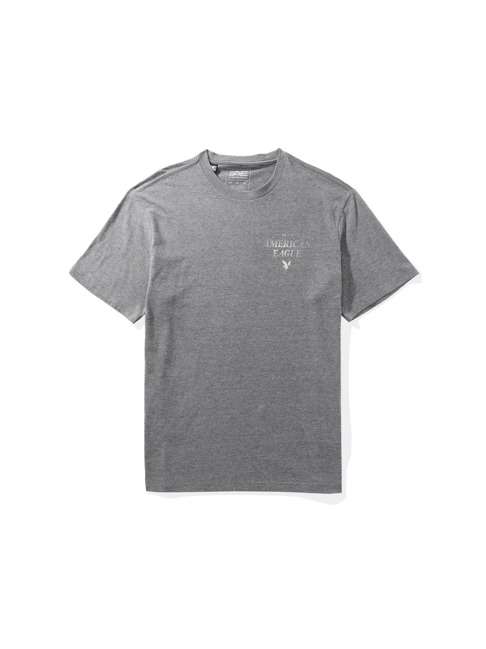 American Eagle MEN G SS BTS2 ACTIVE SET IN TEE- CVC + SERIOUSLY SOFT WASH 006 HEATHER GRAY American Eagle MEN G SS BTS2 ACTIVE SET IN TEE- CVC + SERIOUSLY SOFT WASH 006 HEATHER GRAY