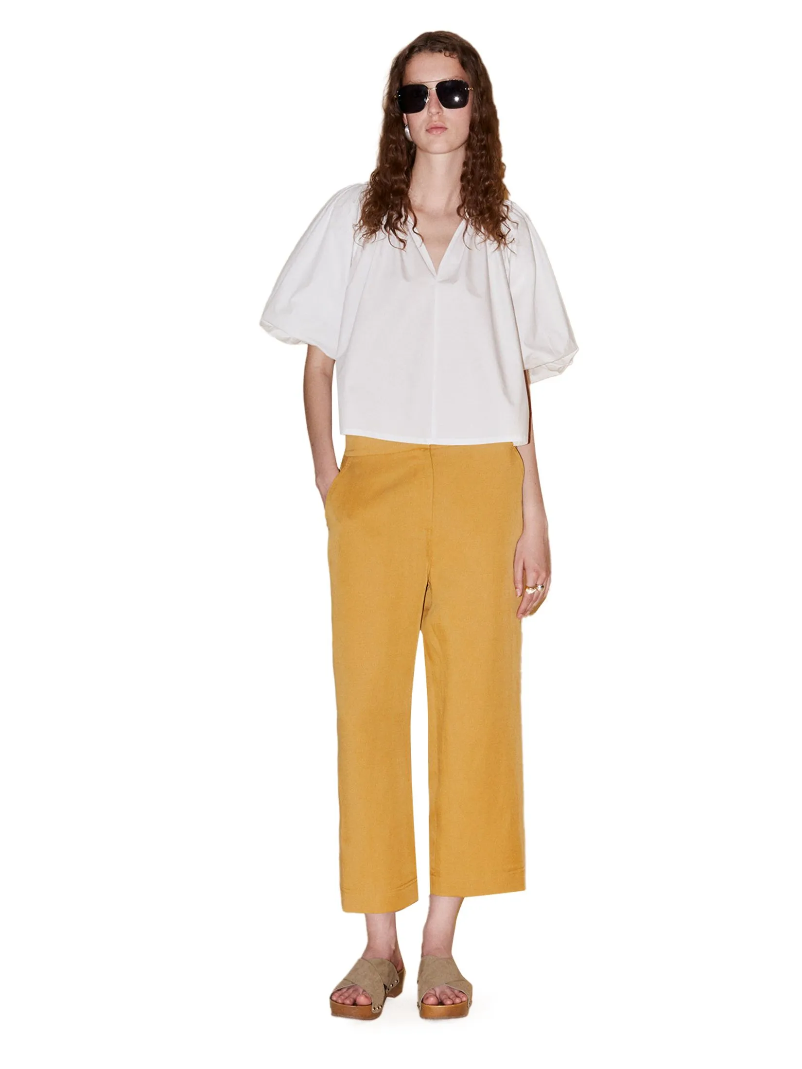 SFERA Women Pants Flowy Mustard SFERA Women Pants Flowy Mustard