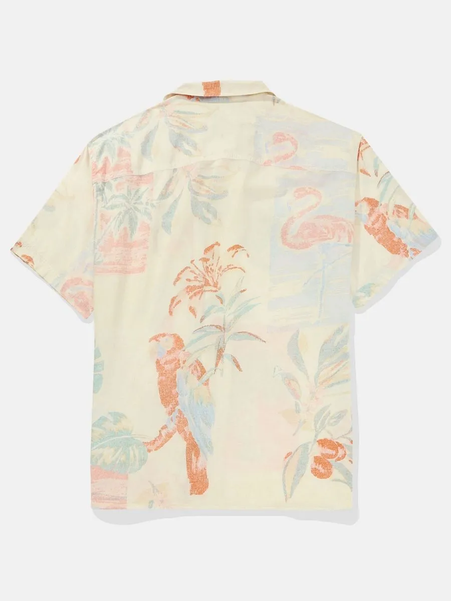 American Eagle MEN RINCON TROPICS SS OVERSIZED CAMP COLLAR COTTON RAYON 638 PINK TROPICS American Eagle MEN RINCON TROPICS SS OVERSIZED CAMP COLLAR COTTON RAYON 638 PINK TROPICS