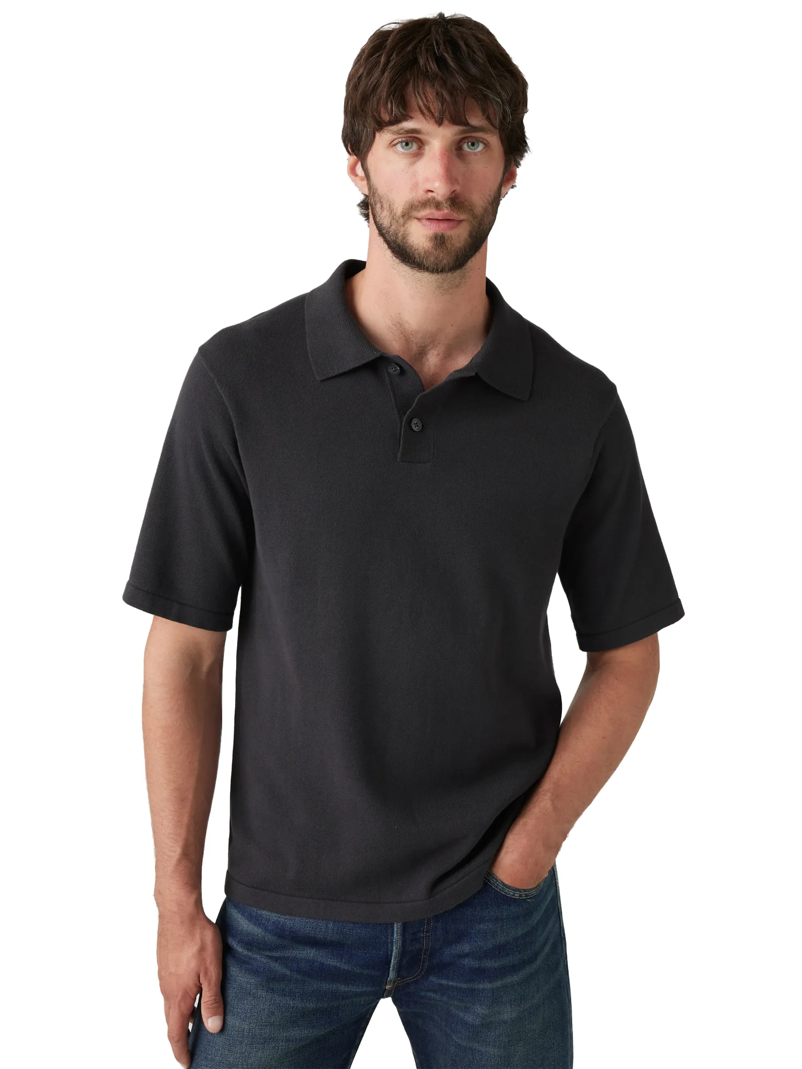LEVI'S Men's Sweater Polo Grey LEVI'S Men's Sweater Polo Grey