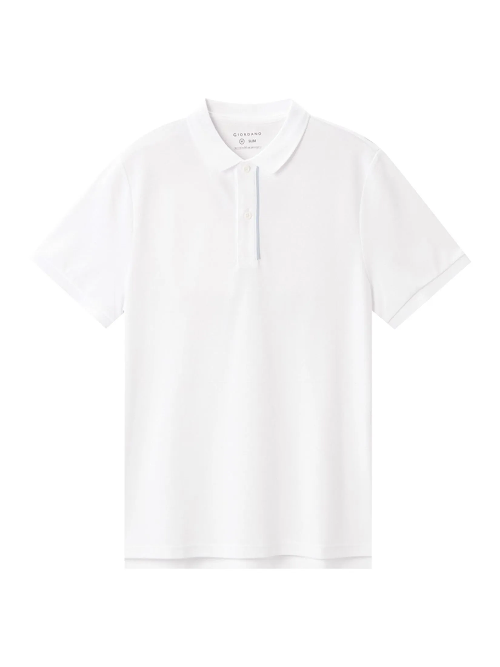 GIORDANO Men's Slim Pique Cool Polo Signature White GIORDANO Men's Slim Pique Cool Polo Signature White