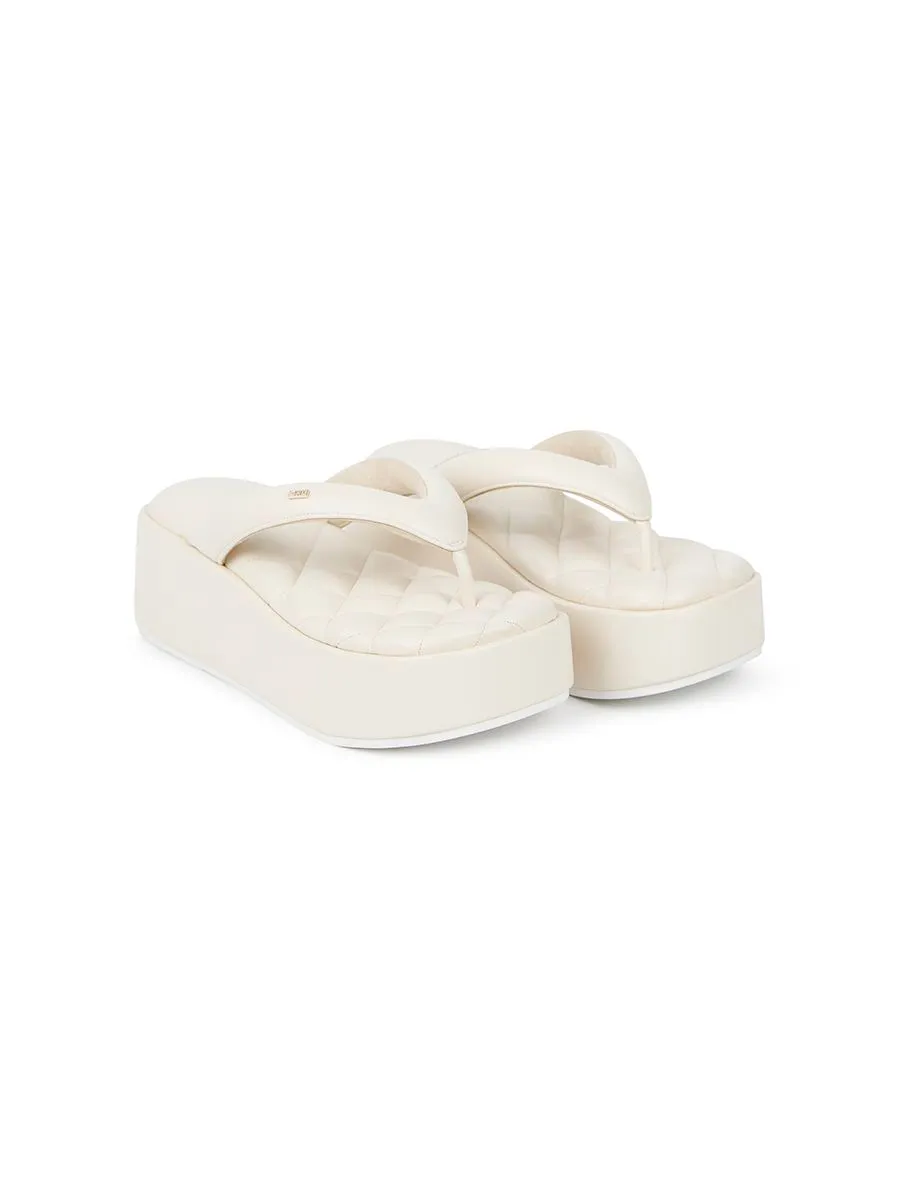 SHU WOMEN  PALETTE SOFT 2.5" BARE SKIN THONG WEDGES - WHITE SHU WOMEN  PALETTE SOFT 2.5" BARE SKIN THONG WEDGES - WHITE