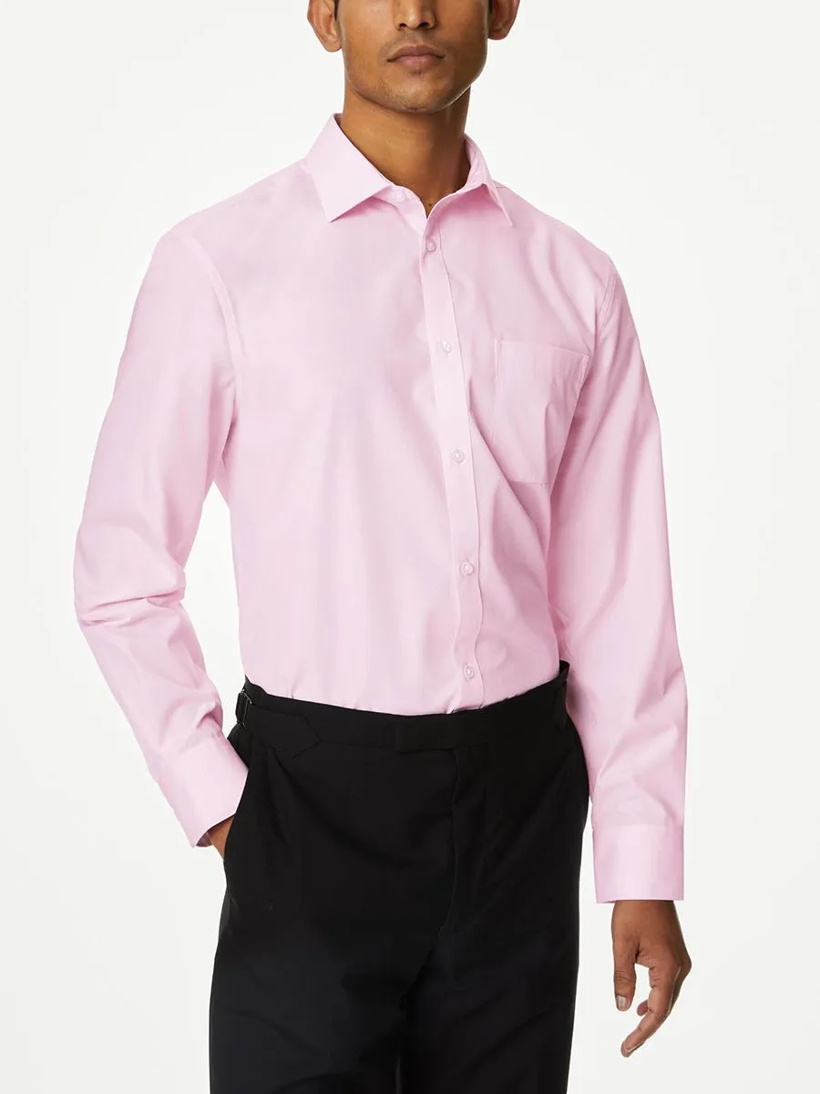MARKS & SPENCER Men Shirt Regular Fit Easy Iron Cotton Blend D6_Soft Pink MARKS & SPENCER Men Shirt Regular Fit Easy Iron Cotton Blend D6_Soft Pink
