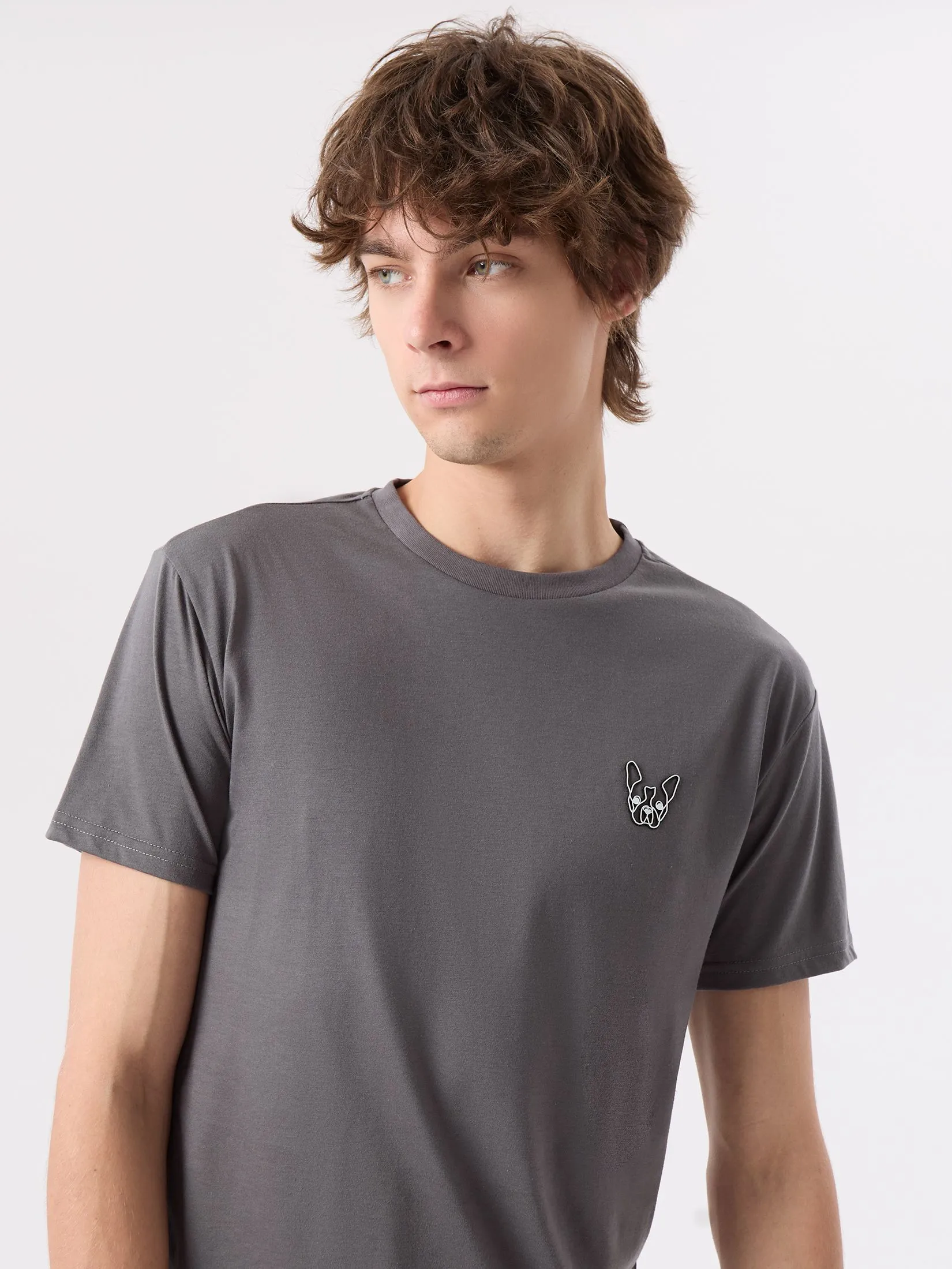 ESP Frenchie Eazy Tee Shirt Man Dark Grey ESP Frenchie Eazy Tee Shirt Man Dark Grey