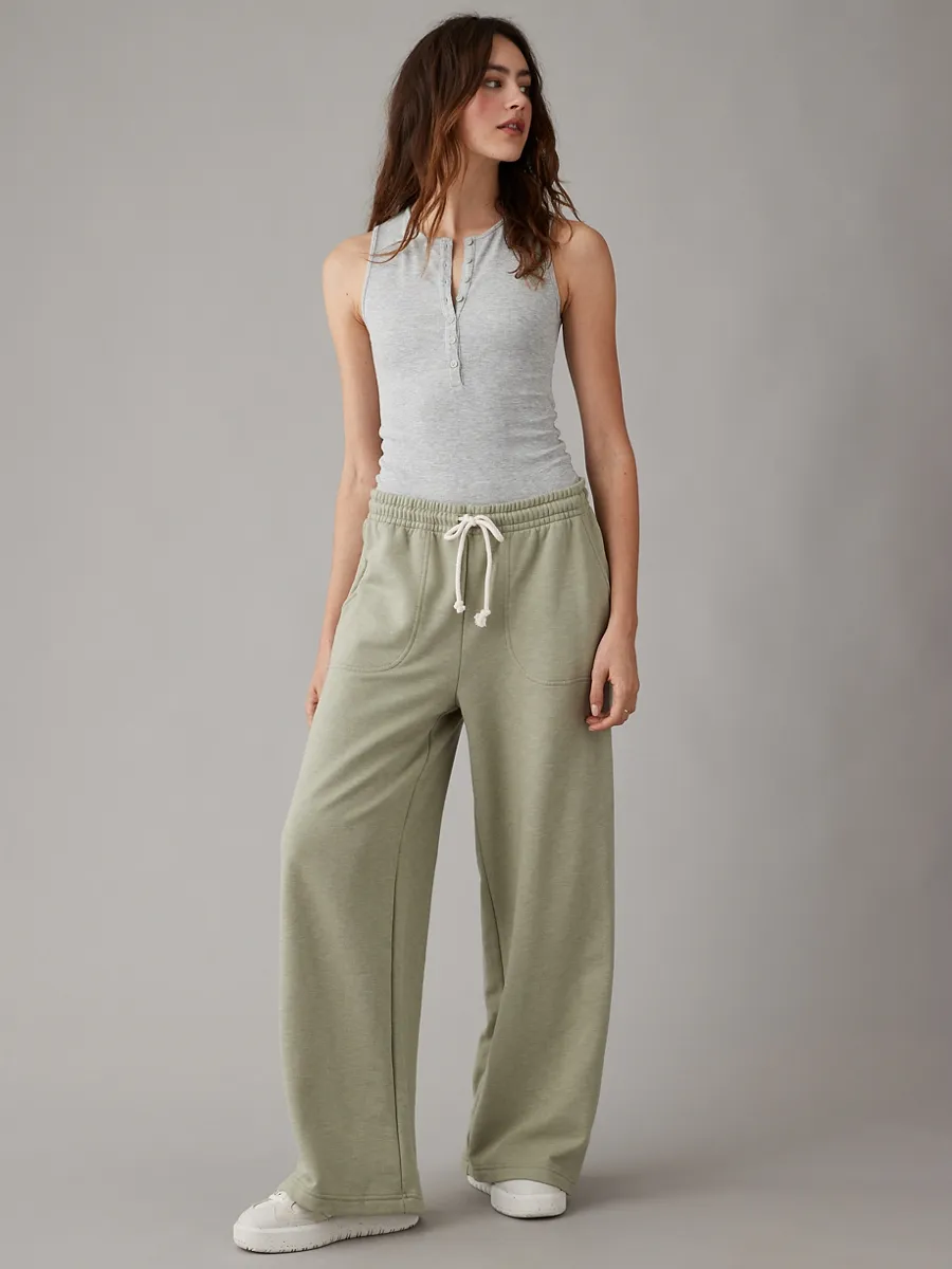 American Eagle WOMEN 5098 WIDE LEG 341 FADED OLIVE American Eagle WOMEN 5098 WIDE LEG 341 FADED OLIVE