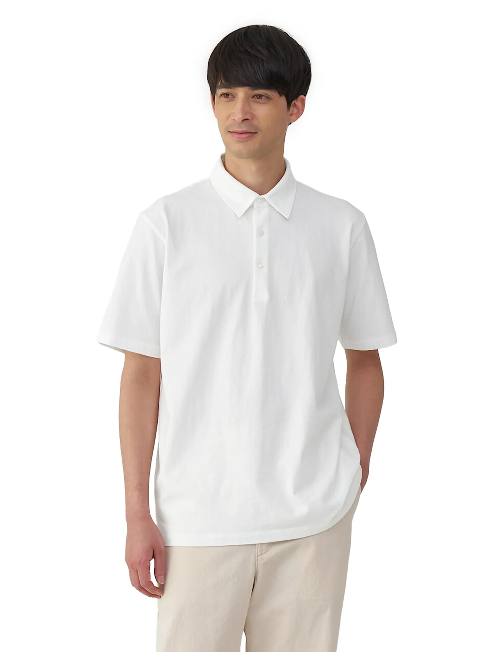 MUJI Men Polo Shirt Cool Touch Jersey MUJI Men Polo Shirt Cool Touch Jersey
