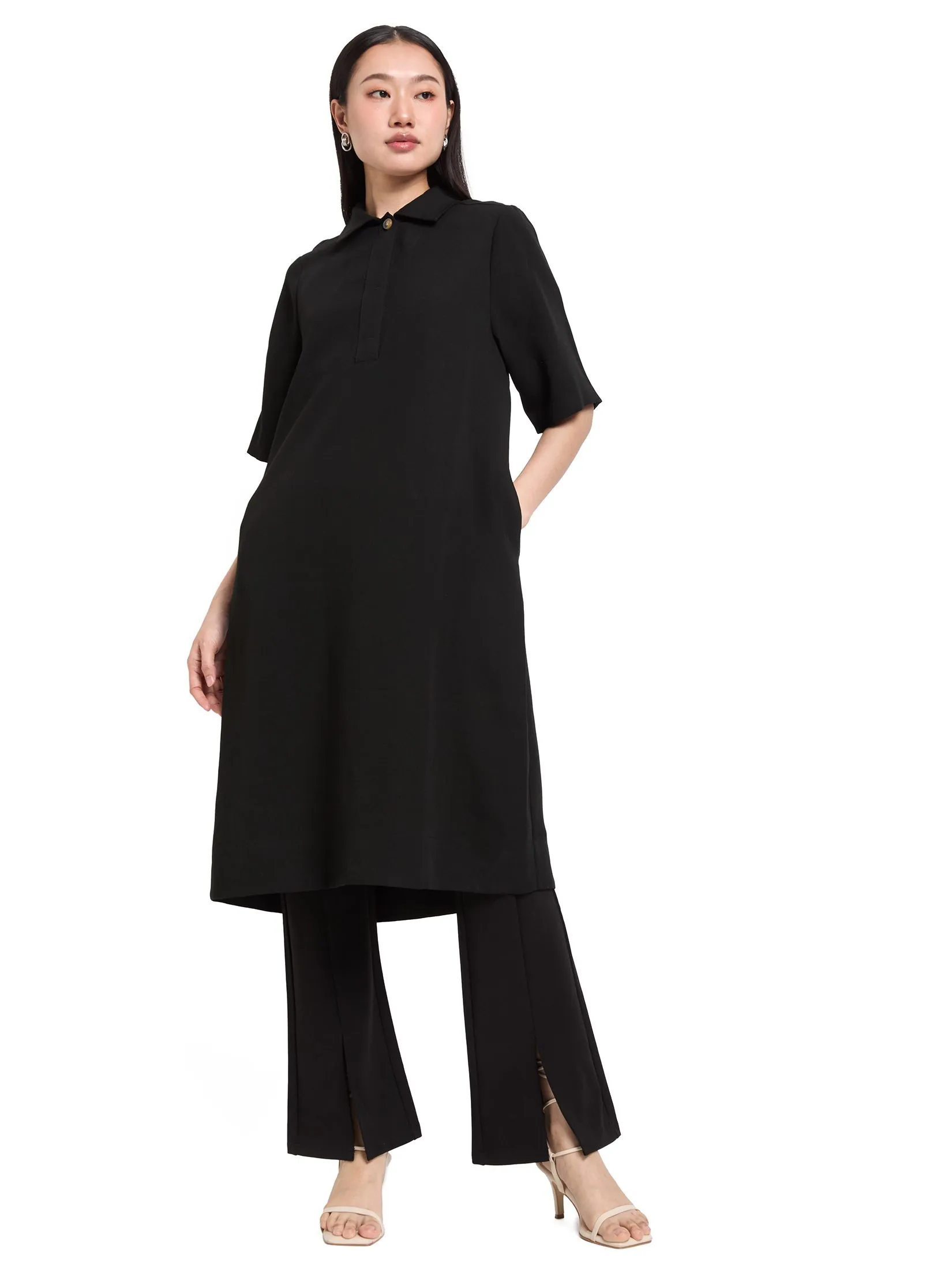NEXT PHASE Women Midi Dress 3/4 Sleeves NEXT PHASE Women Midi Dress 3/4 Sleeves