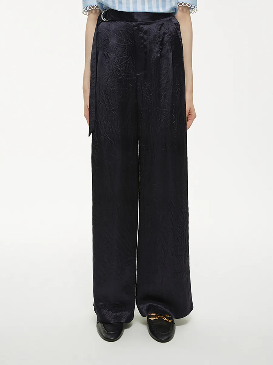 PORTSPURE Women Trousers Cropped Wide-Leg Black PORTSPURE Women Trousers Cropped Wide-Leg Black