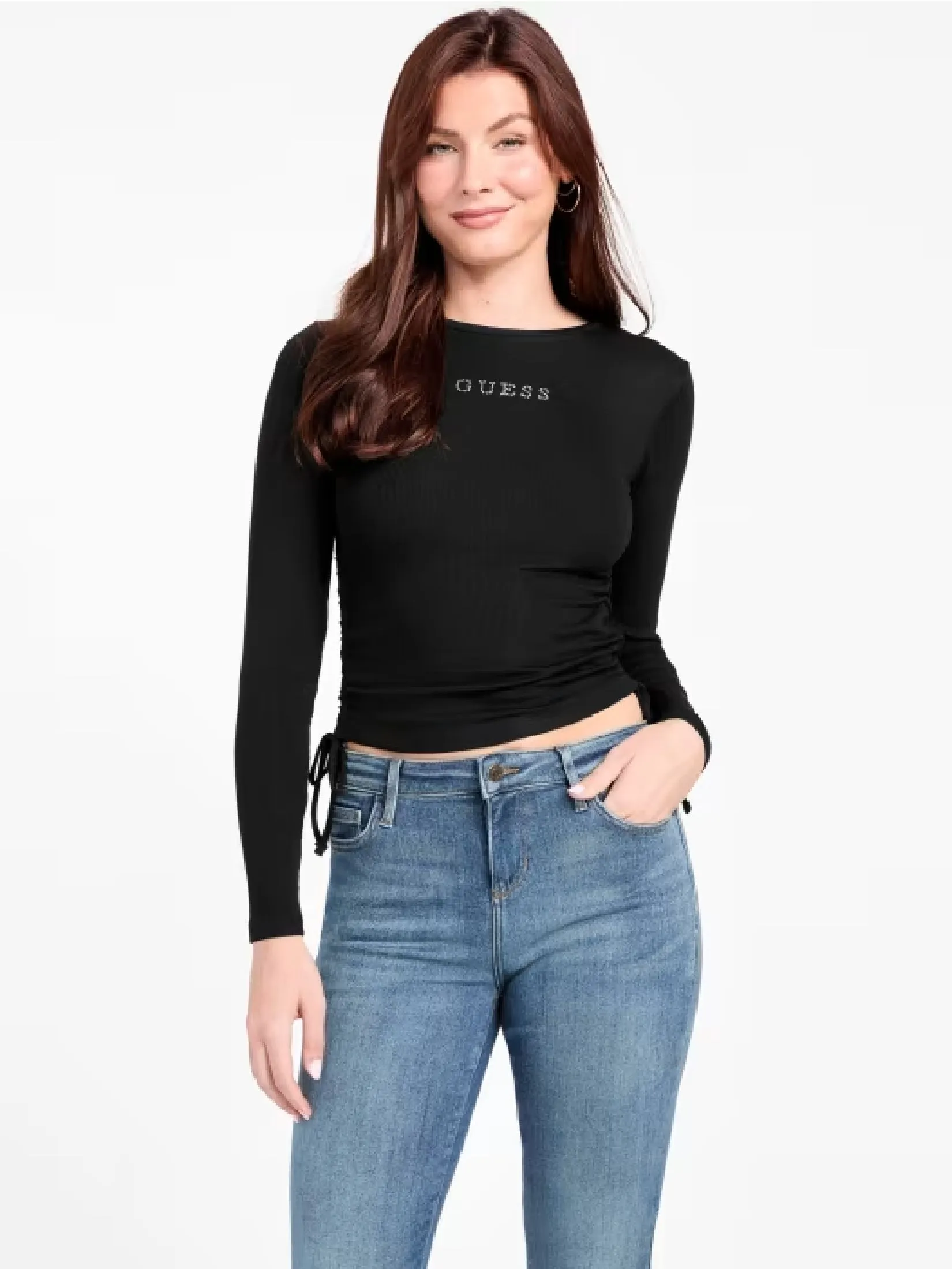 GUESS Guess Women Mardy Logo Top Q5OP03KAQX0 - Black GUESS Guess Women Mardy Logo Top Q5OP03KAQX0 - Black
