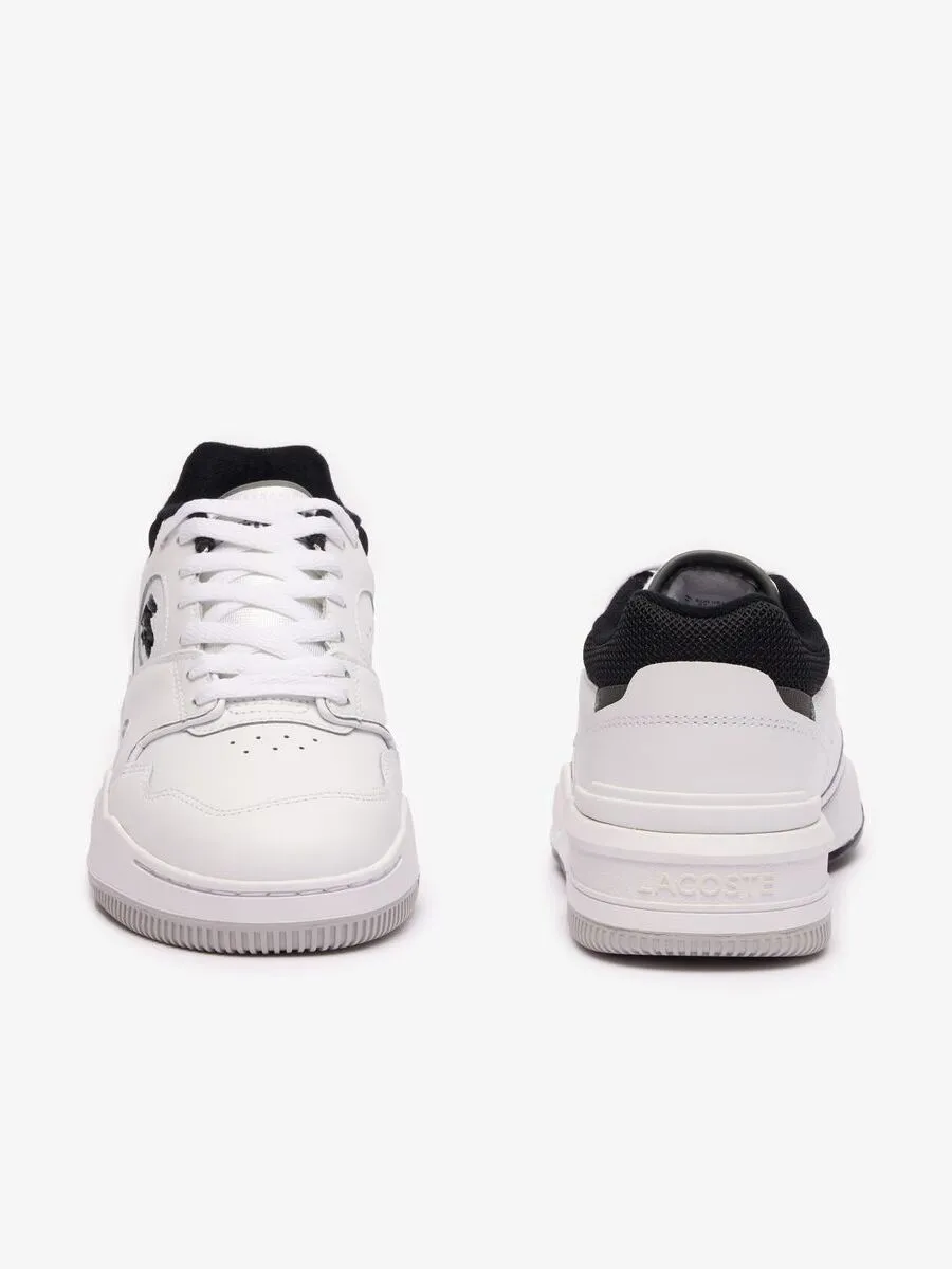 LACOSTE White Women’s Lineshot Contrasted Collar Leather Trainers LACOSTE White Women’s Lineshot Contrasted Collar Leather Trainers