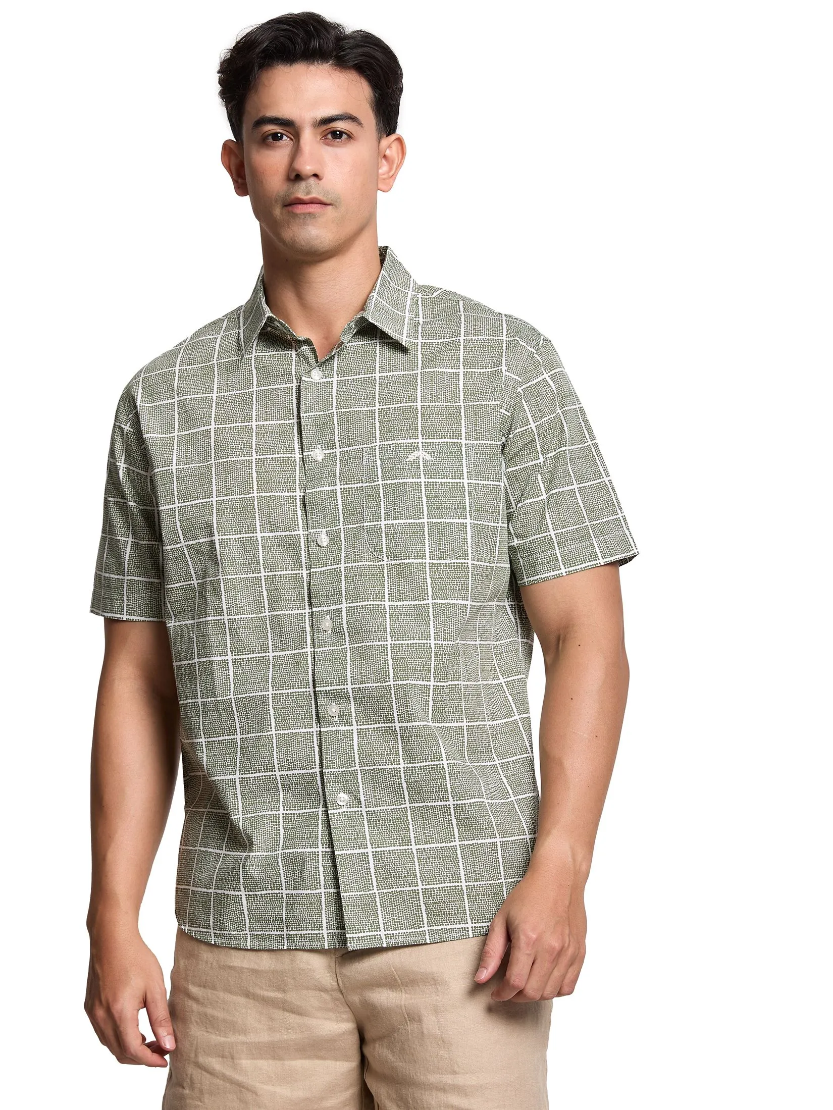 ALUMNUS Men Shirt Short Sleeves 2506SSSL19 Light Green ALUMNUS Men Shirt Short Sleeves 2506SSSL19 Light Green