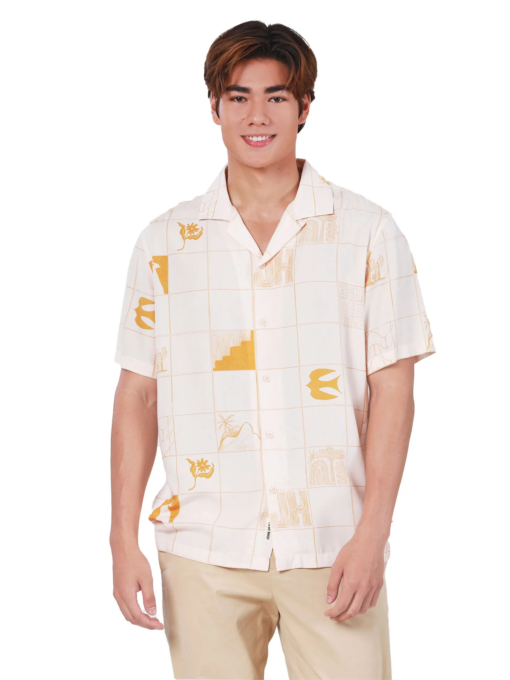JOHN HENRY Men's Short Sleeves Hawaii Shirts (Relaxed Fit) REJUVENATE VACATION Orange JOHN HENRY Men's Short Sleeves Hawaii Shirts (Relaxed Fit) REJUVENATE VACATION Orange
