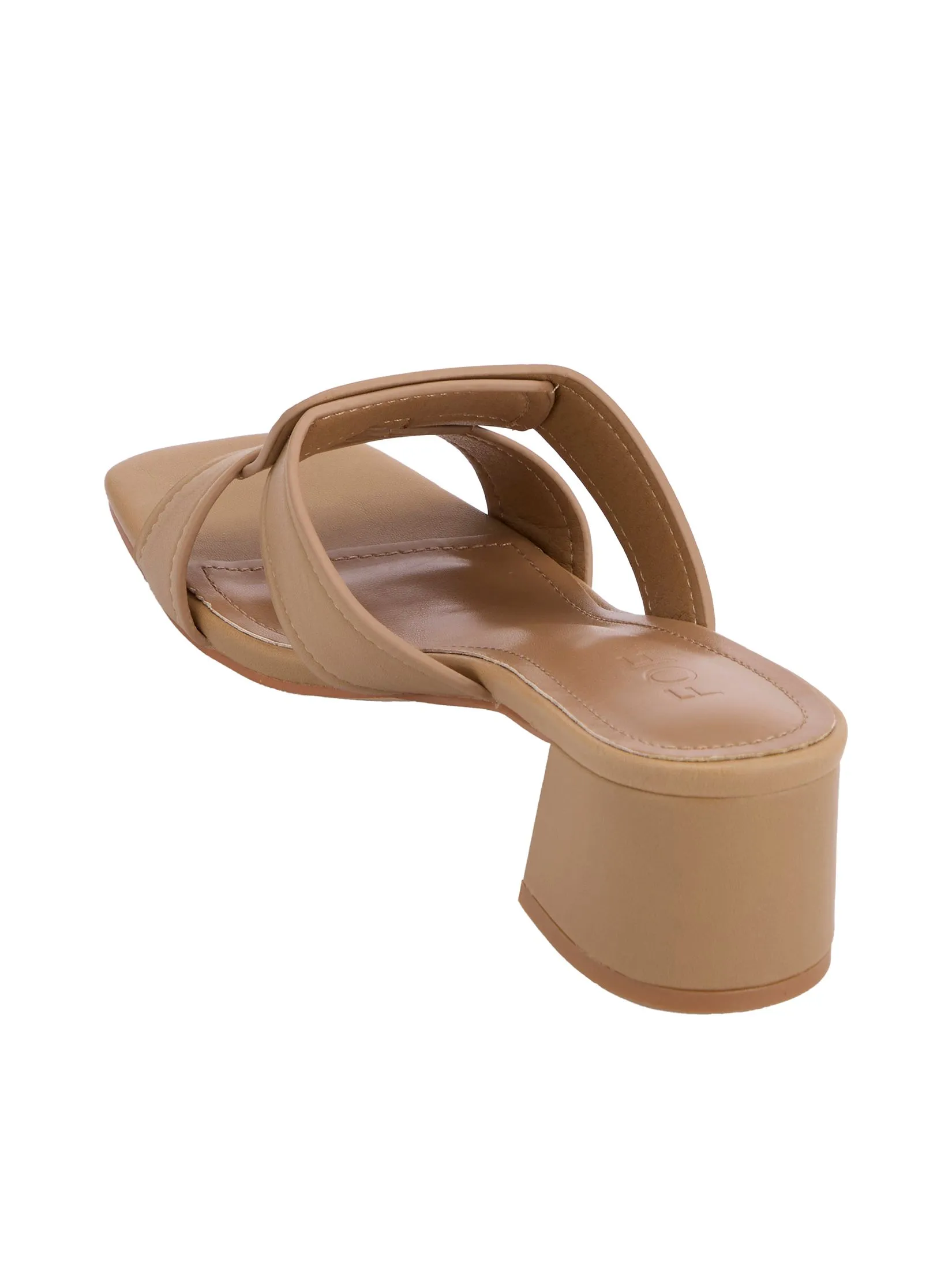 FOF Women Heels Simple Strap Beige FOF Women Heels Simple Strap Beige