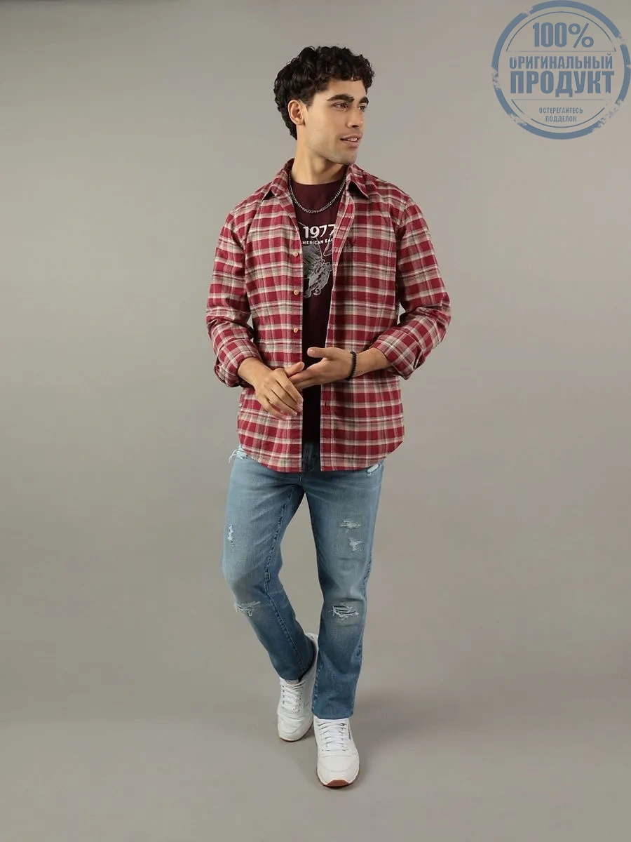 American Eagle MEN SF CSC DARREN BRUSHED TWILL SHIRT 613 BURGUNDY American Eagle MEN SF CSC DARREN BRUSHED TWILL SHIRT 613 BURGUNDY