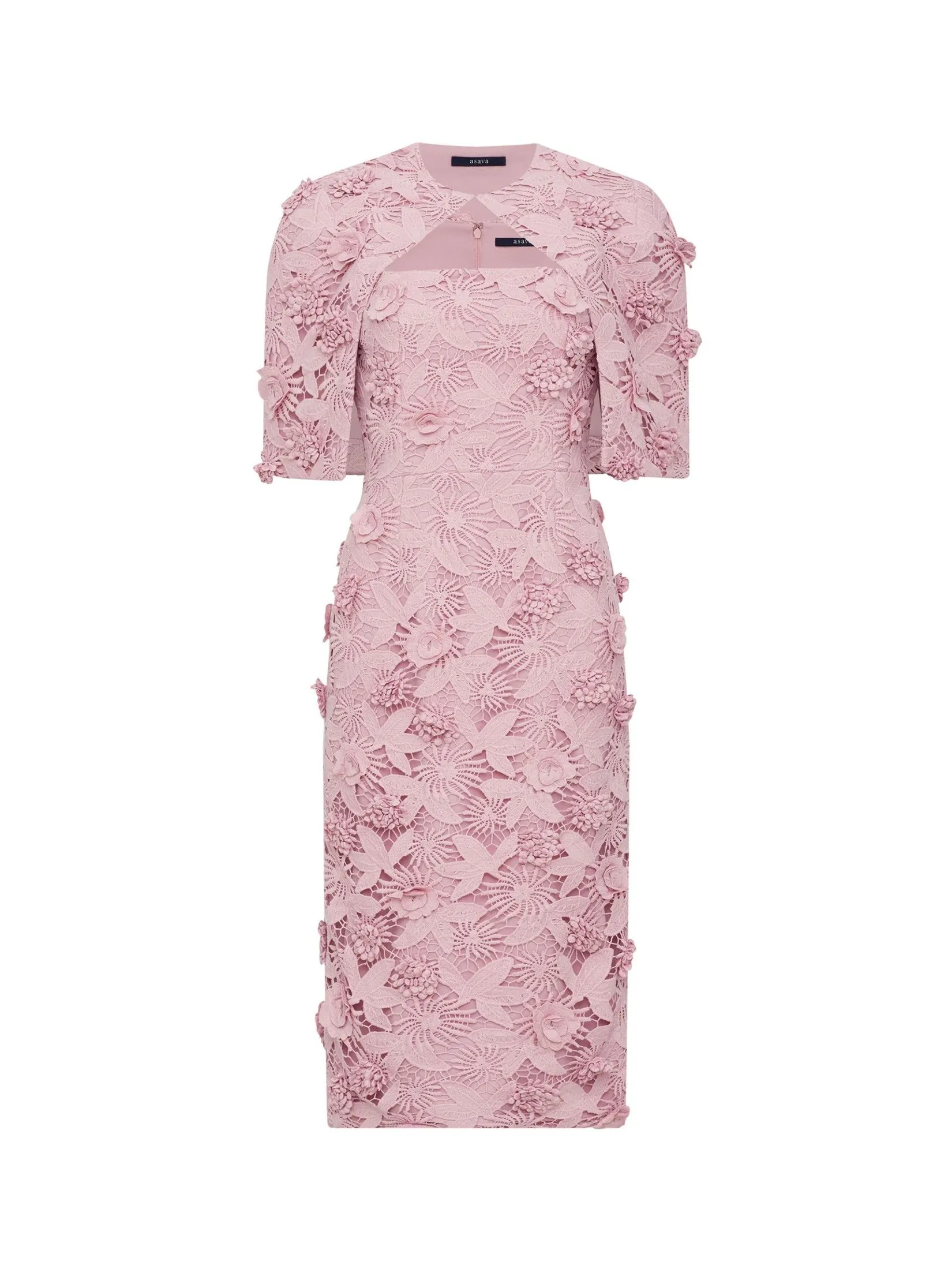 ASAVA ( AW24 ) Soraya Floral-lace Column Women Dress Pink ASAVA ( AW24 ) Soraya Floral-lace Column Women Dress Pink