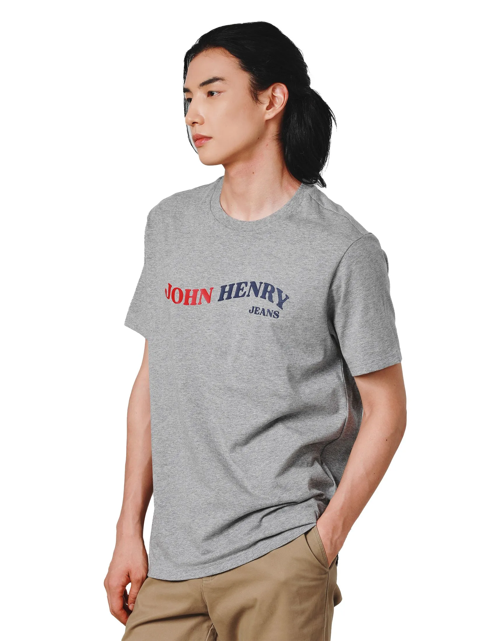 JOHN HENRY Men's T-Shirts (Slim Fit) DENIM Grey JOHN HENRY Men's T-Shirts (Slim Fit) DENIM Grey