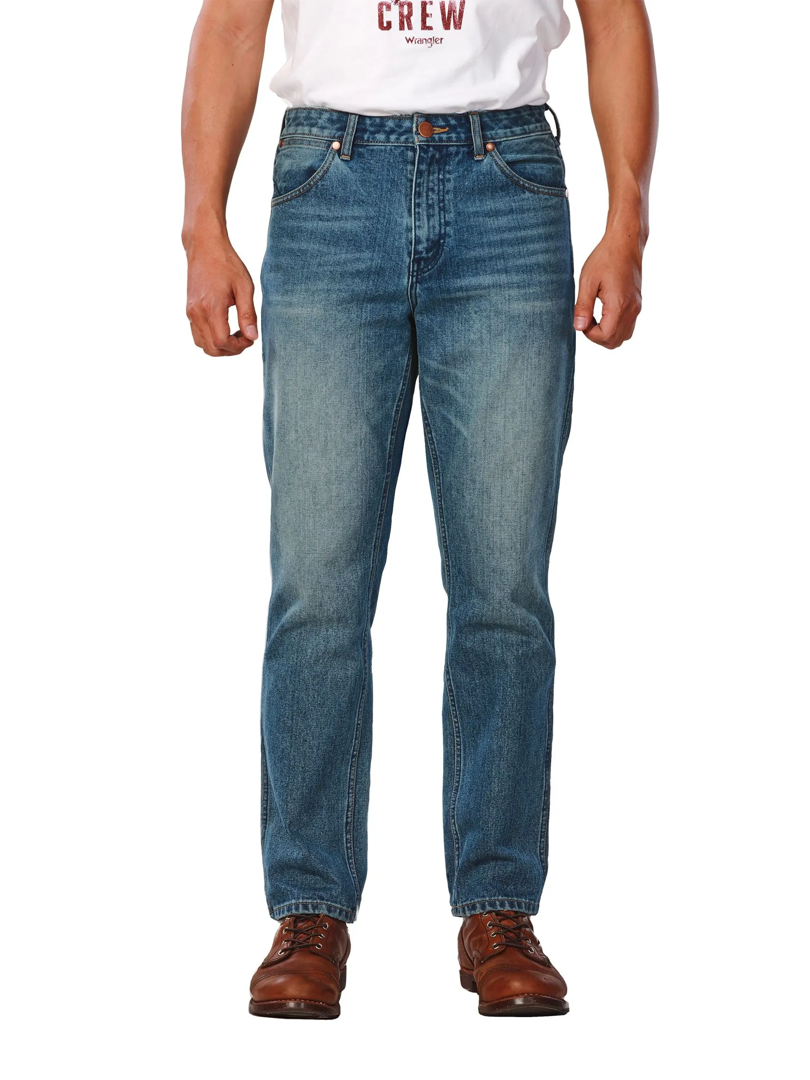 WRANGLER Men's Jeans Everyday with Wrangler Collection Mid 13MWZ Fit Light Indigo WRANGLER Men's Jeans Everyday with Wrangler Collection Mid 13MWZ Fit Light Indigo