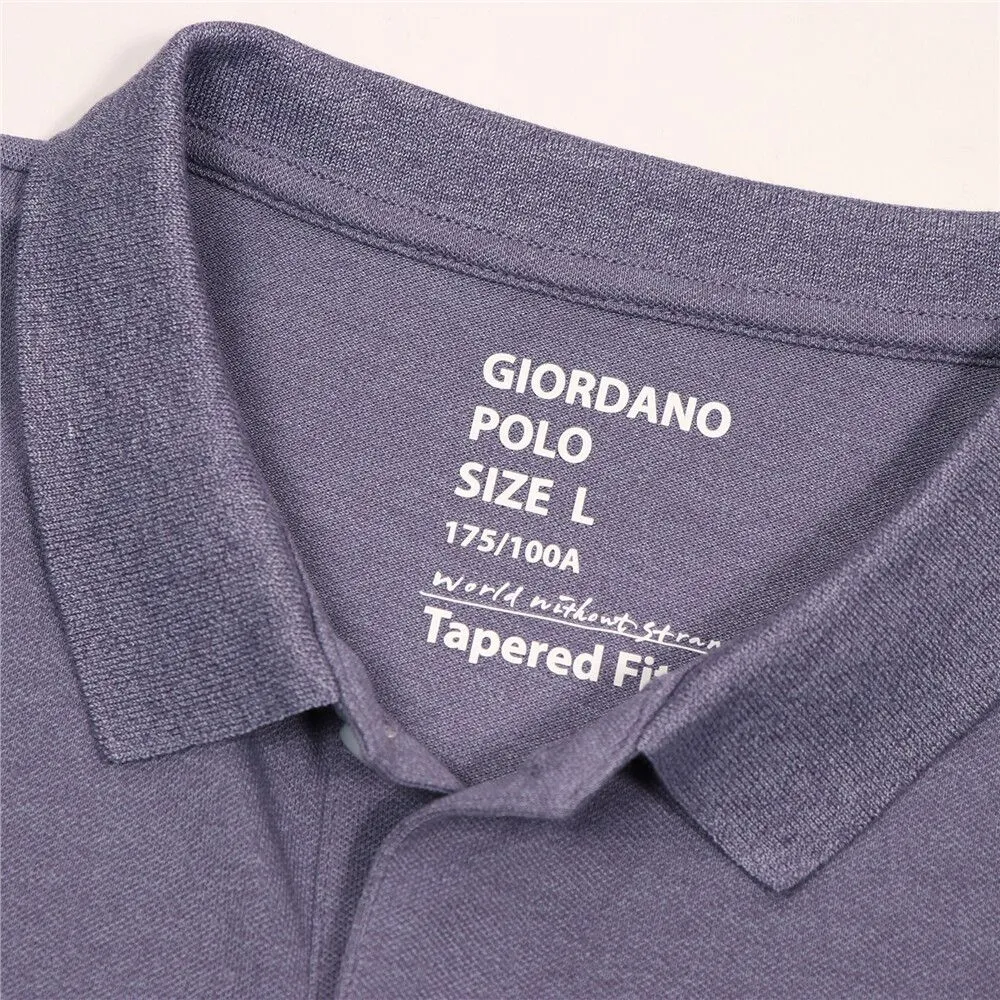 GIORDANO Purple Men's 3D Lion Cotton Lycra Pique Polo GIORDANO Purple Men's 3D Lion Cotton Lycra Pique Polo