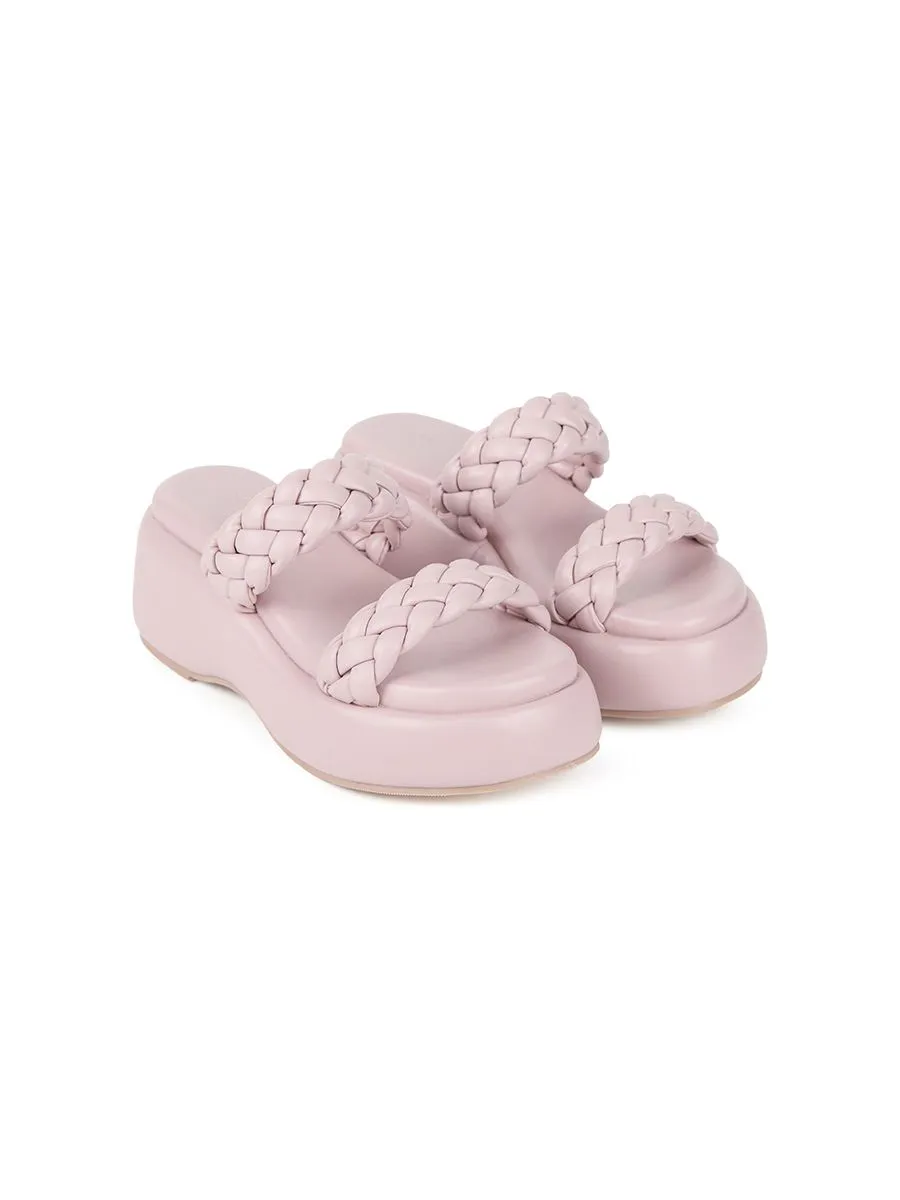 SHU WOMEN  BEDDY 2.5" WOVEN WEDGES - NUDE PINK SHU WOMEN  BEDDY 2.5" WOVEN WEDGES - NUDE PINK