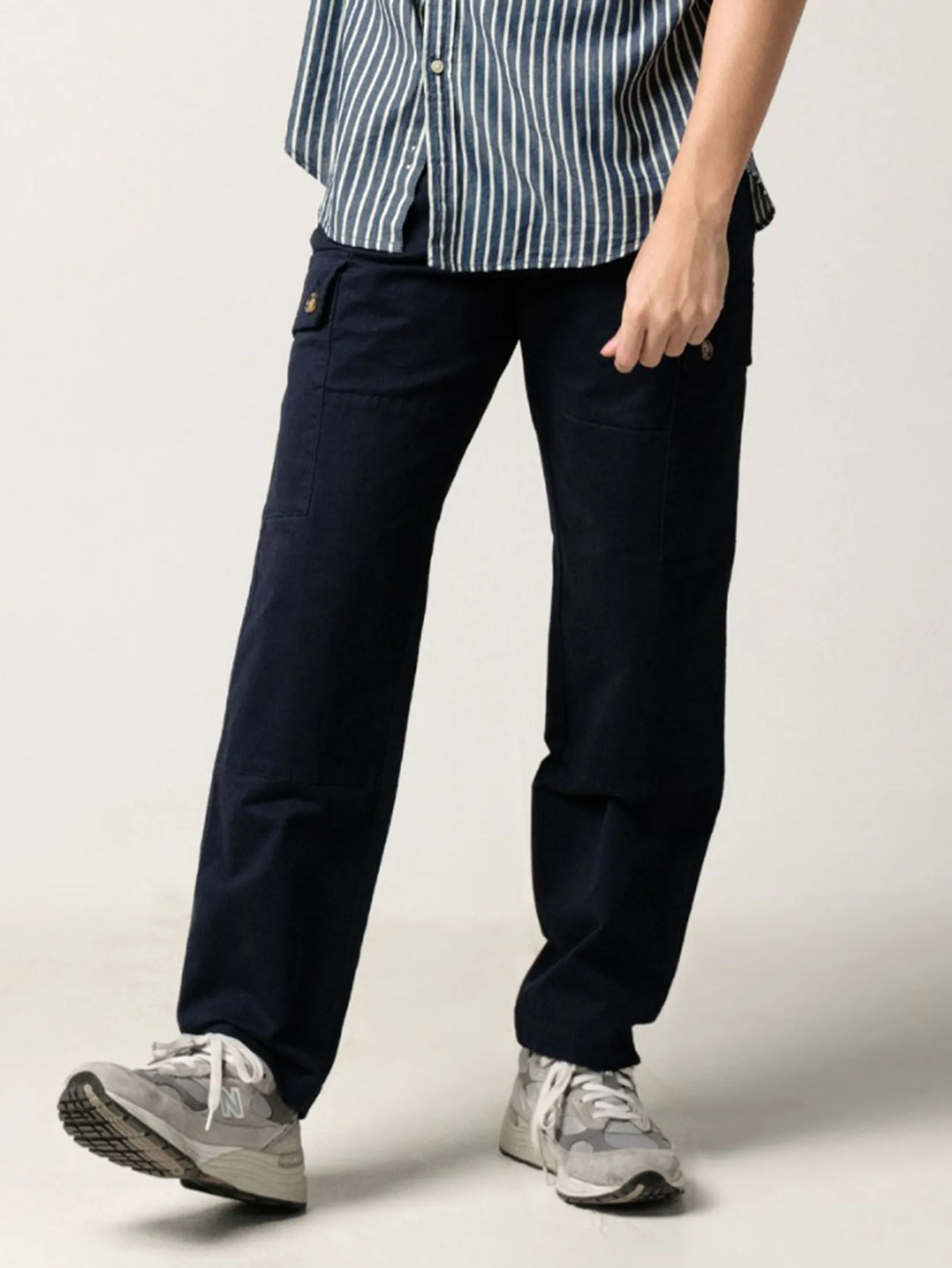 Era-won Men's Cargo trousers straight relaxed fit Navy Blue Era-won Men's Cargo trousers straight relaxed fit Navy Blue