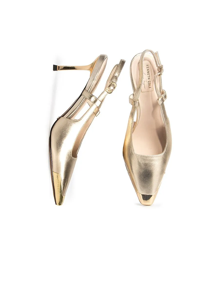 KENNETH COLE WOMEN HEELS ADIA SLINGBACKS X ANNE THONGPRASOM / CHAMPAGNE KENNETH COLE WOMEN HEELS ADIA SLINGBACKS X ANNE THONGPRASOM / CHAMPAGNE