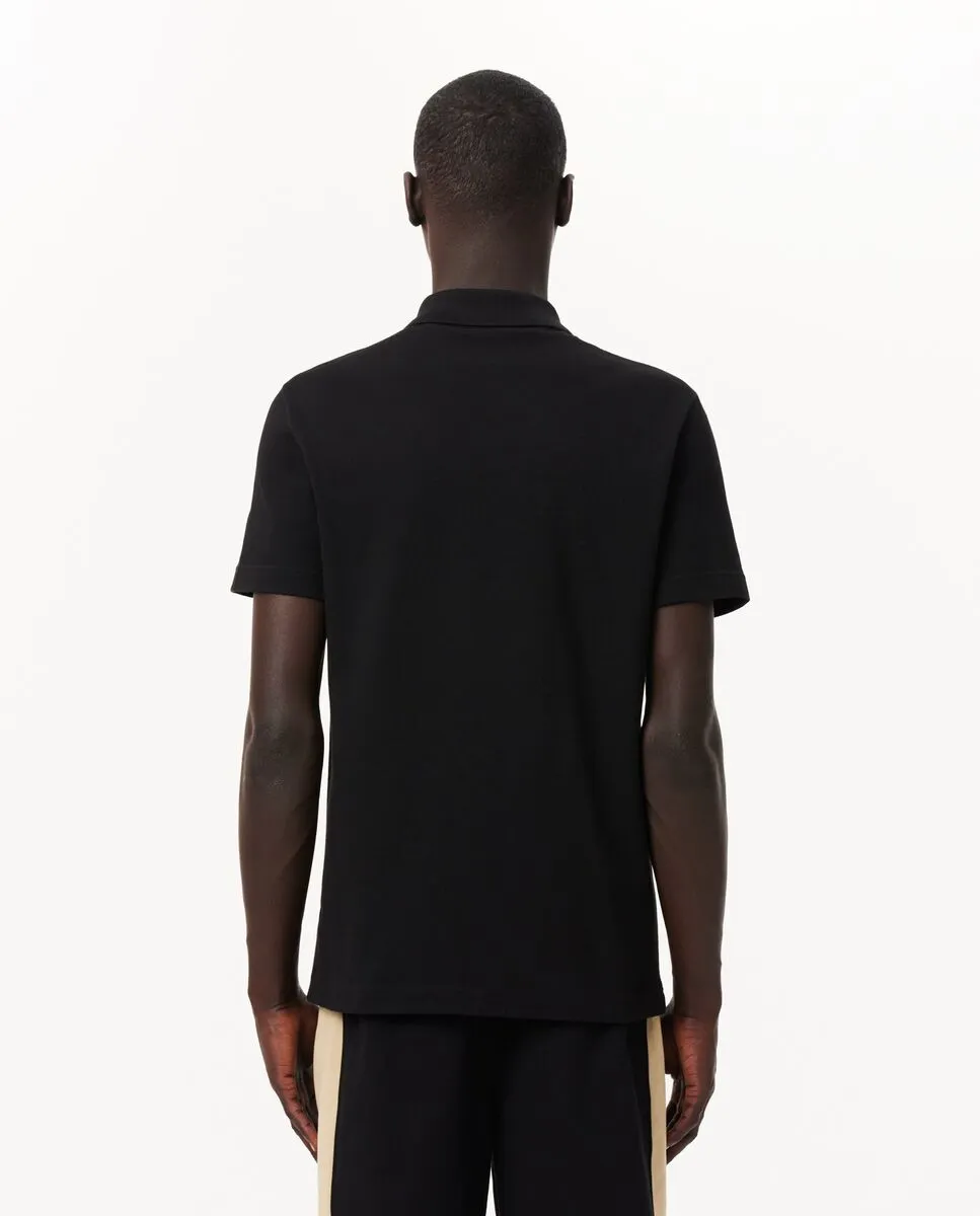 LACOSTE Regular Fit L.12.12 Colour-Block Polo Shirt Black LACOSTE Regular Fit L.12.12 Colour-Block Polo Shirt Black