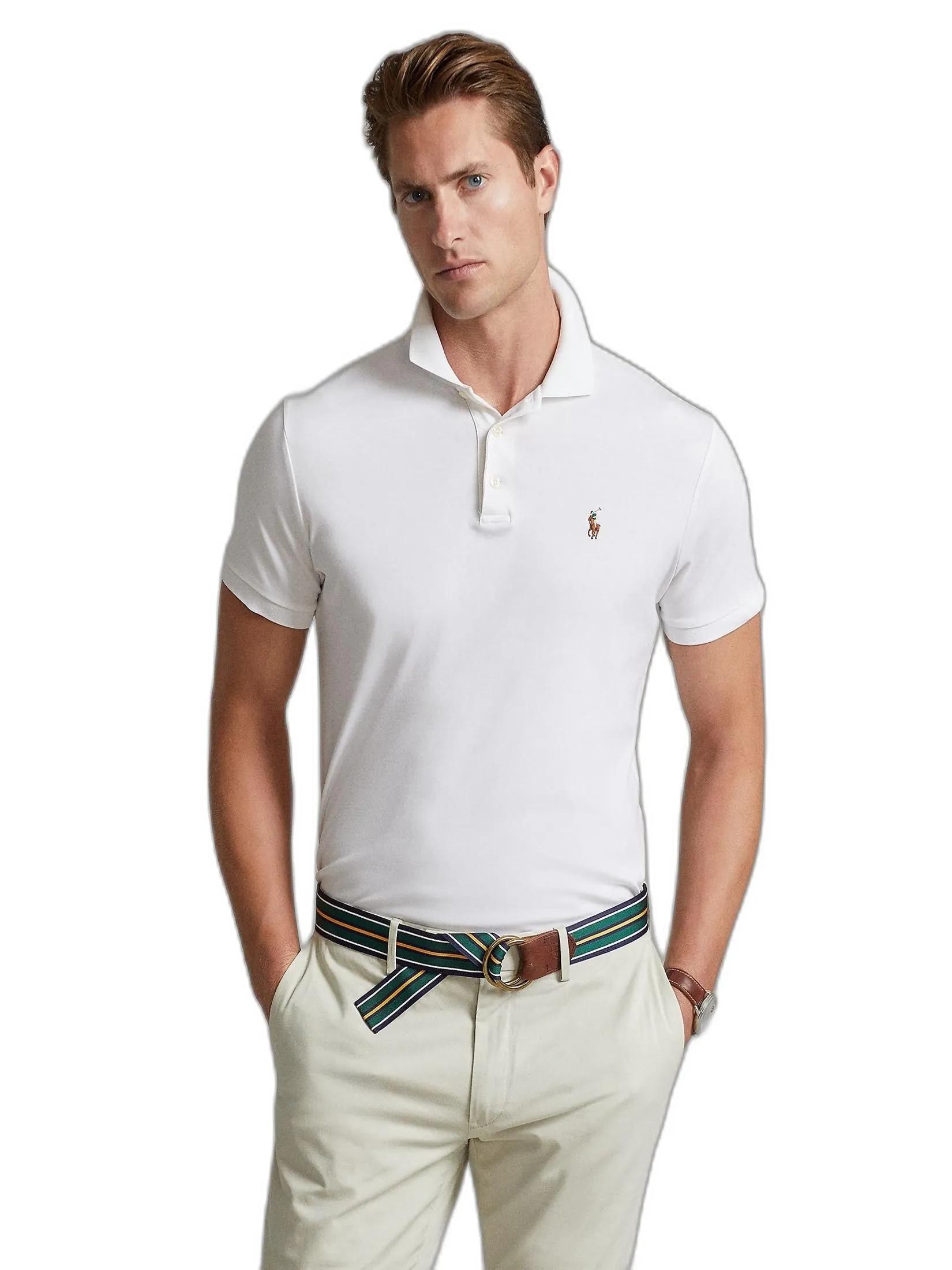 POLO RALPH LAUREN Polo Ralph Lauren POLO-Custom Slim Fit Soft Cotton Polo Shirt MNPOKNI1N821089 100 WHITE POLO RALPH LAUREN Polo Ralph Lauren POLO-Custom Slim Fit Soft Cotton Polo Shirt MNPOKNI1N821089 100 WHITE