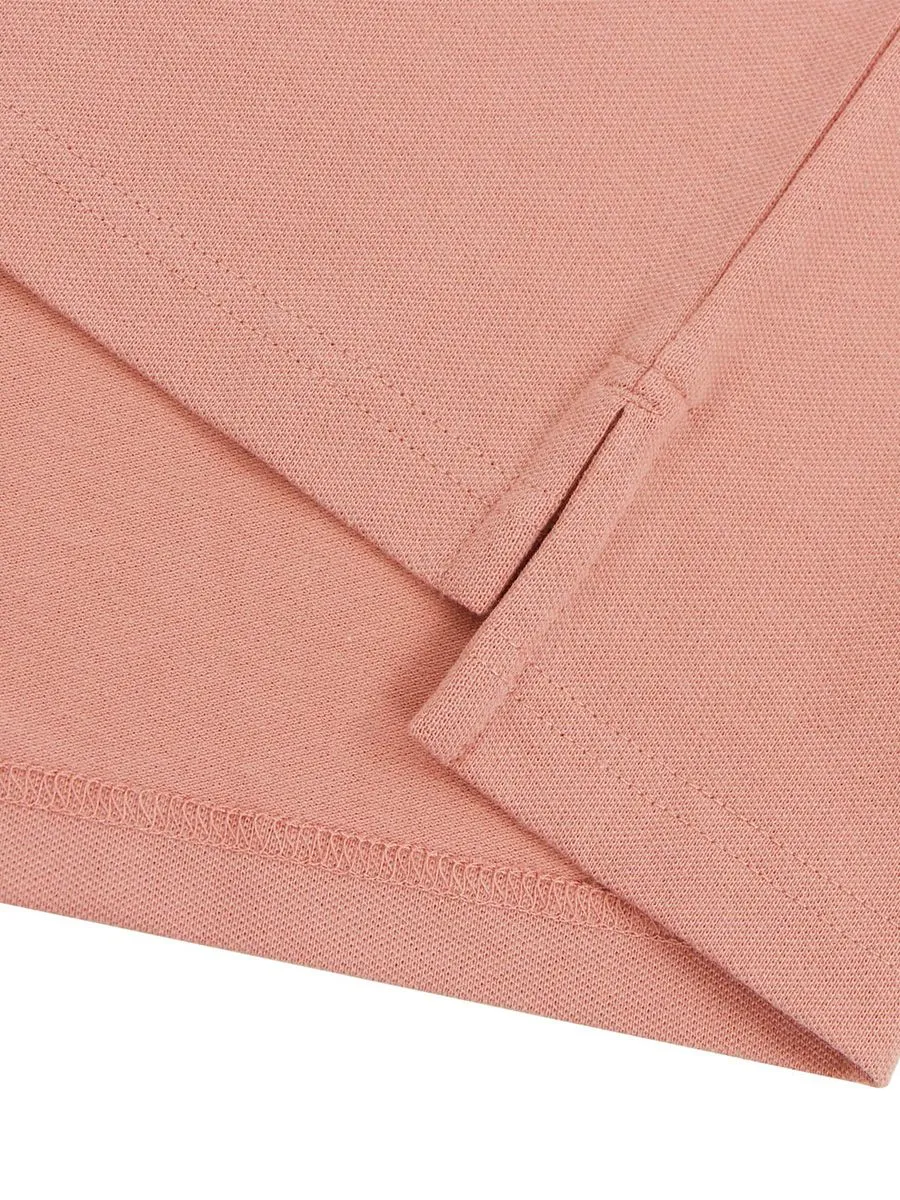 GIORDANO Men's Pique Slim Fit Embroidery Napoleon Polo  Rose Dawn Pink GIORDANO Men's Pique Slim Fit Embroidery Napoleon Polo  Rose Dawn Pink