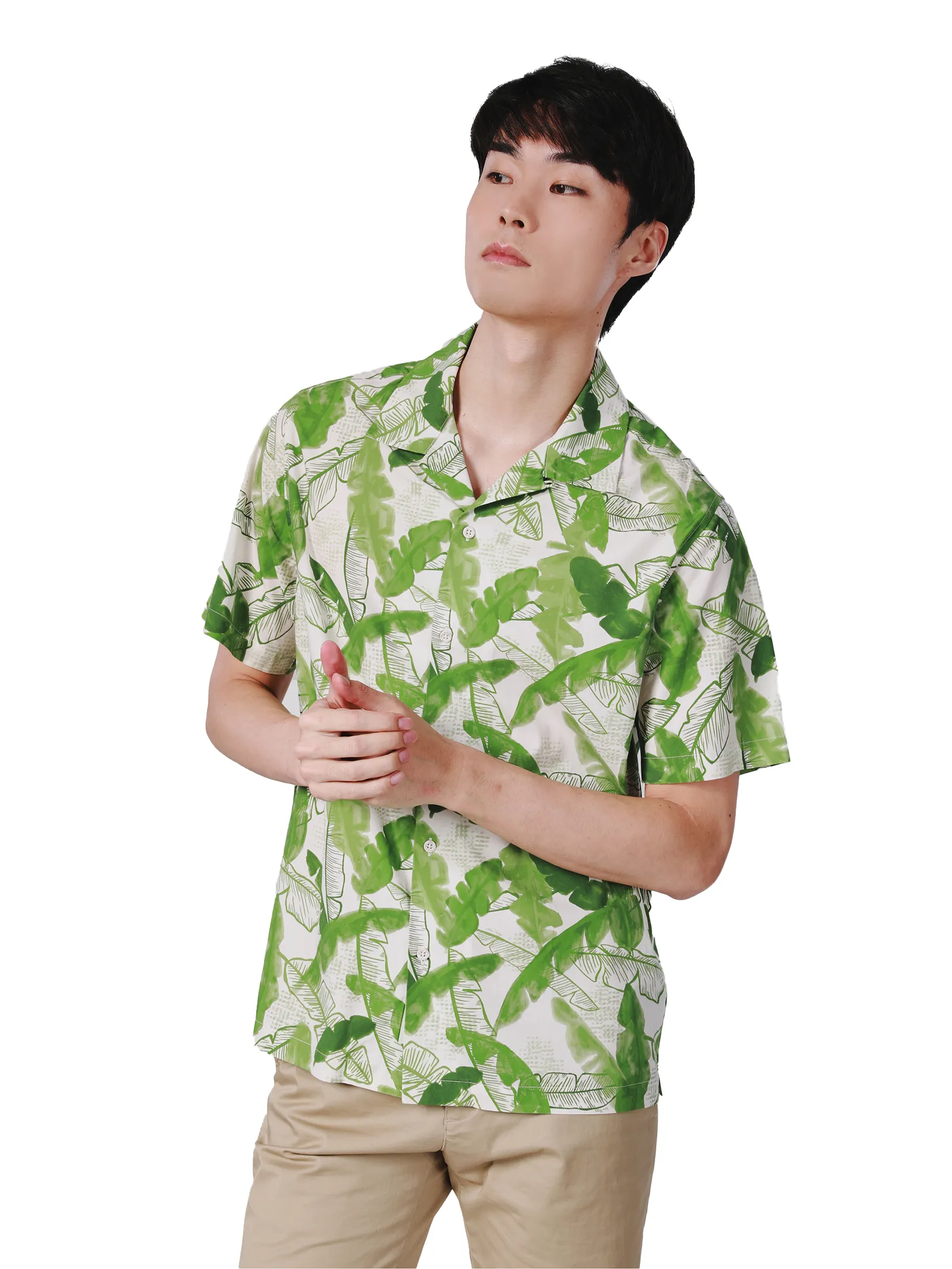 JOHN HENRY Men s Short Sleeves Hawaii Shirts (Relaxed Fit) SONGKRAN FESTIVAL Green JOHN HENRY Men s Short Sleeves Hawaii Shirts (Relaxed Fit) SONGKRAN FESTIVAL Green