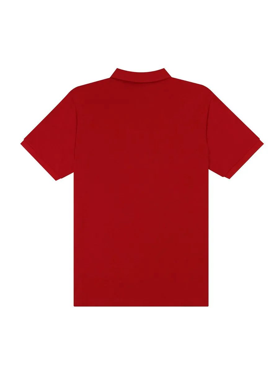GIORDANO Men's Slim Fit Embroidery Bold Polo (Liquid Touch) Haute red GIORDANO Men's Slim Fit Embroidery Bold Polo (Liquid Touch) Haute red