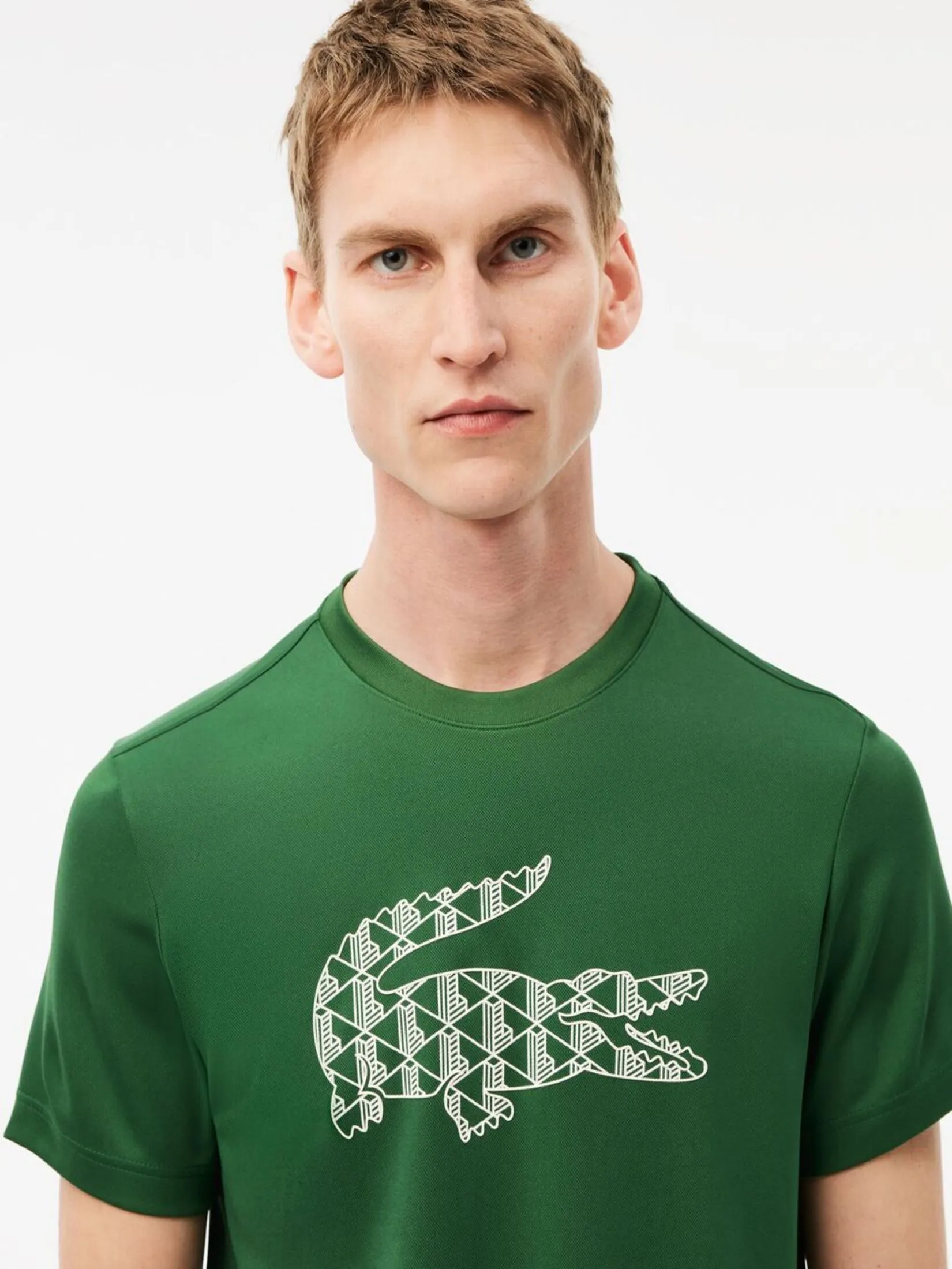 LACOSTE Ultra Dry Piqu  Tennis T-shirt Green LACOSTE Ultra Dry Piqu  Tennis T-shirt Green