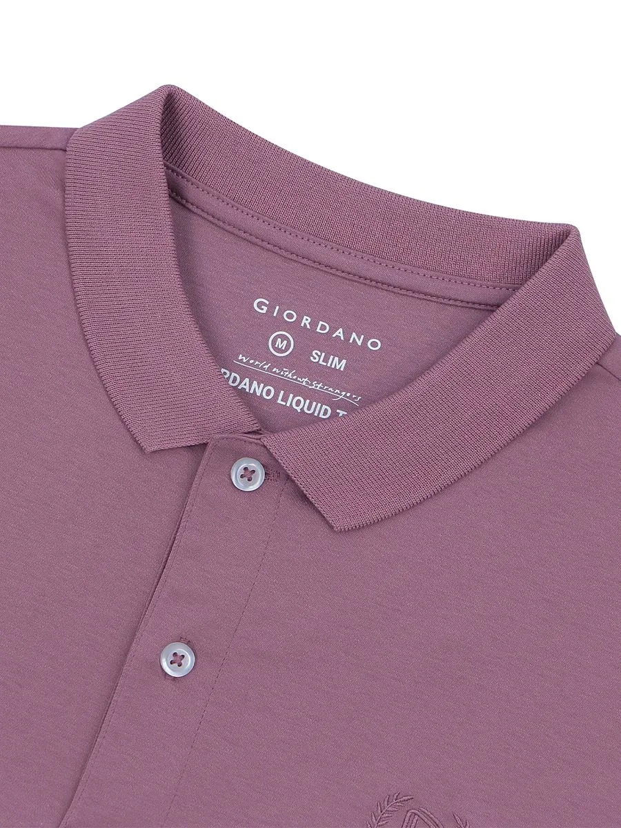 GIORDANO Men's Liquid Touch Polo Plum Purple Wistful Mauve Purple GIORDANO Men's Liquid Touch Polo Plum Purple Wistful Mauve Purple
