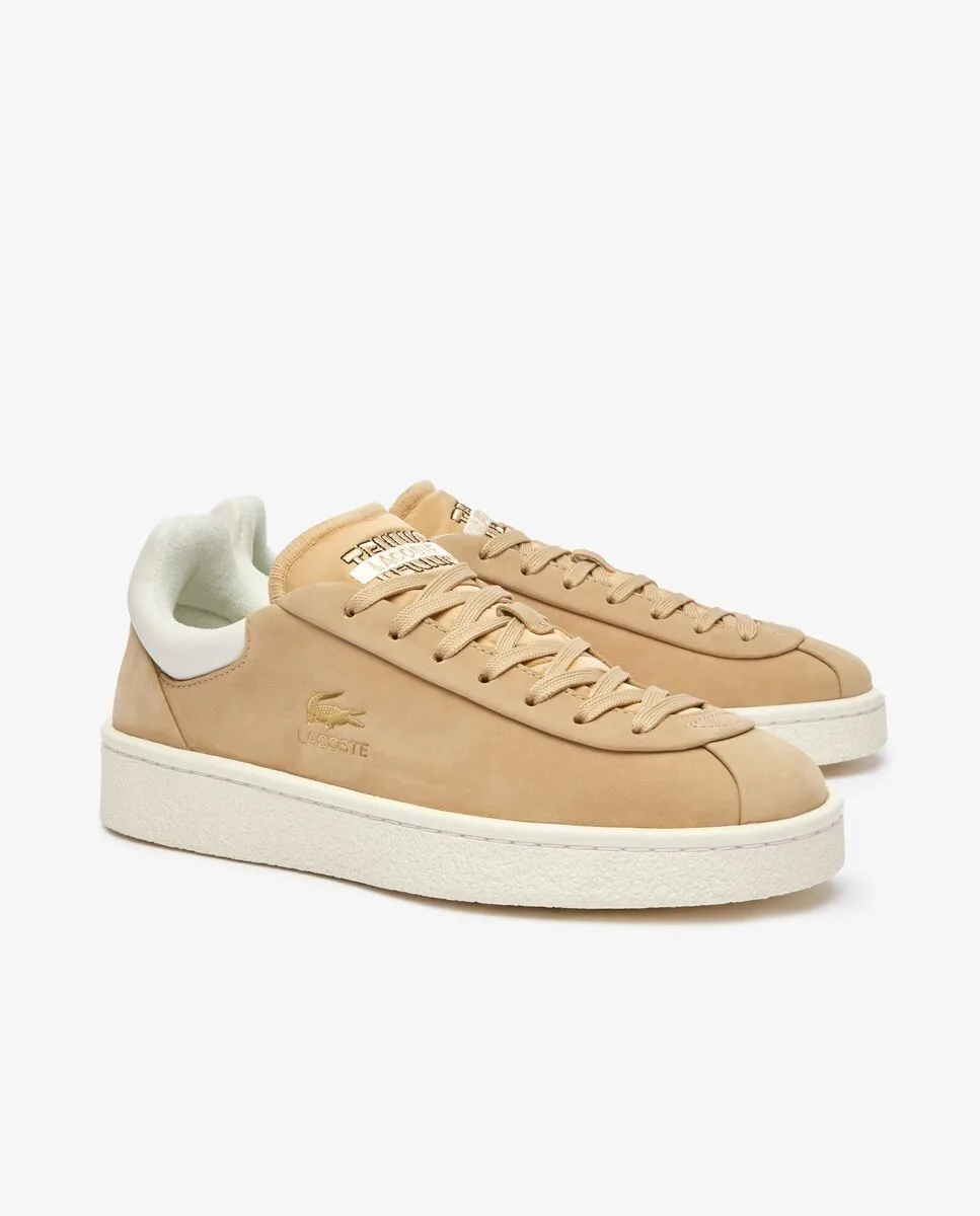 LACOSTE Women’s Baseshot Premium Leather Trainers BEIGE LACOSTE Women’s Baseshot Premium Leather Trainers BEIGE