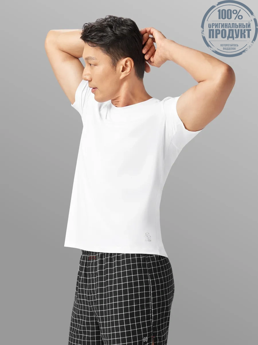 GQ Men T-Shirt Crew Neck Short Sleeves White GQ Men T-Shirt Crew Neck Short Sleeves White