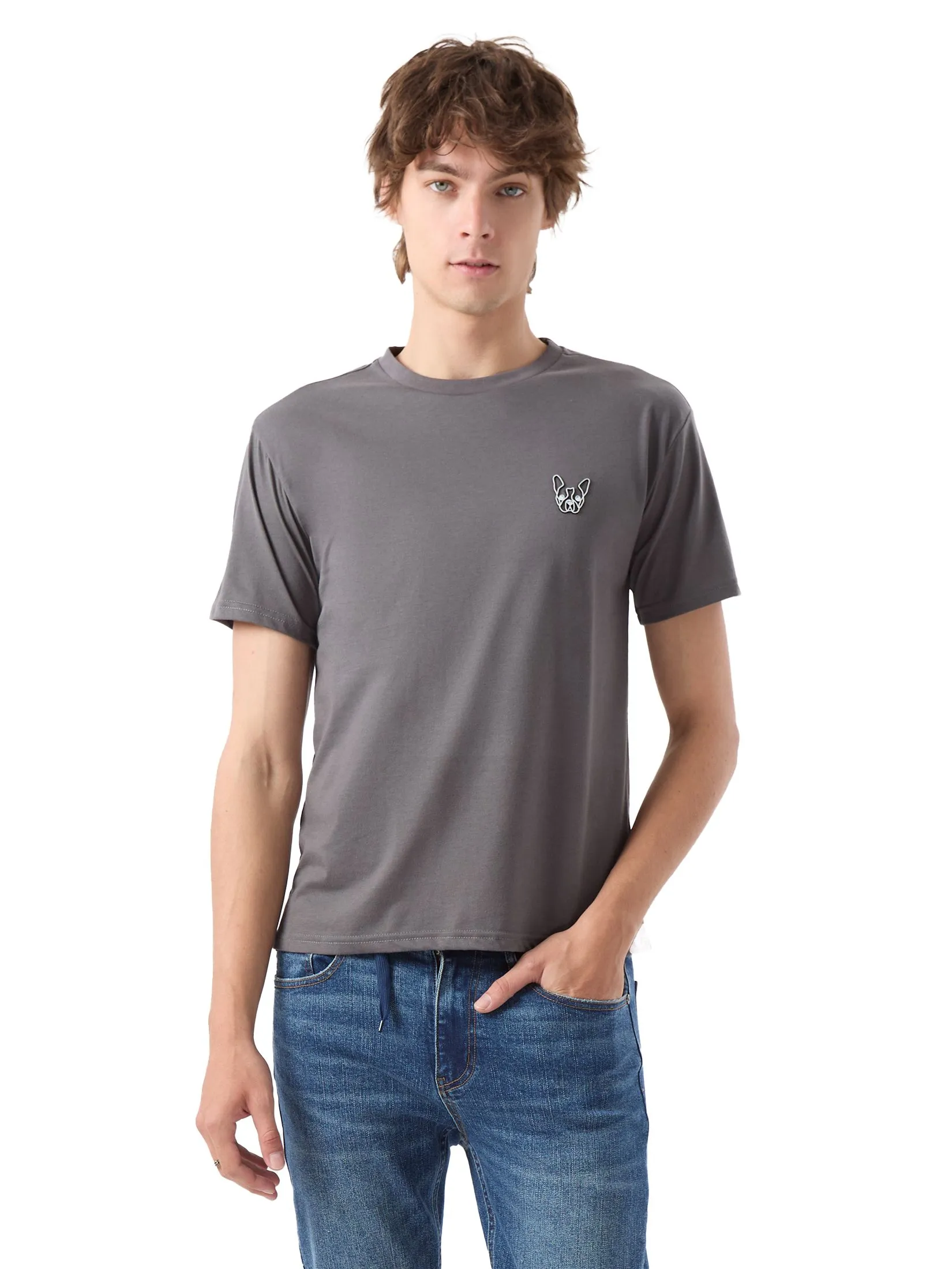 ESP Frenchie Eazy Tee Shirt Man Dark Grey ESP Frenchie Eazy Tee Shirt Man Dark Grey