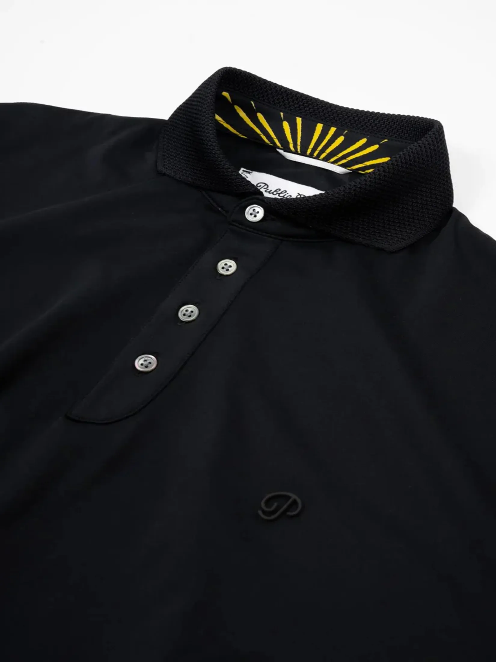 Public Drip ATHLETE TONAL POLO IN BLACK