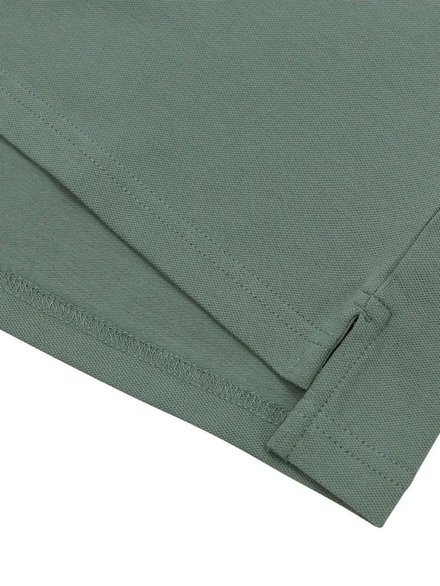 GIORDANO Men's Lycra Pique Embroidery Polo (3D Lion)  Laurel wreath green GIORDANO Men's Lycra Pique Embroidery Polo (3D Lion)  Laurel wreath green