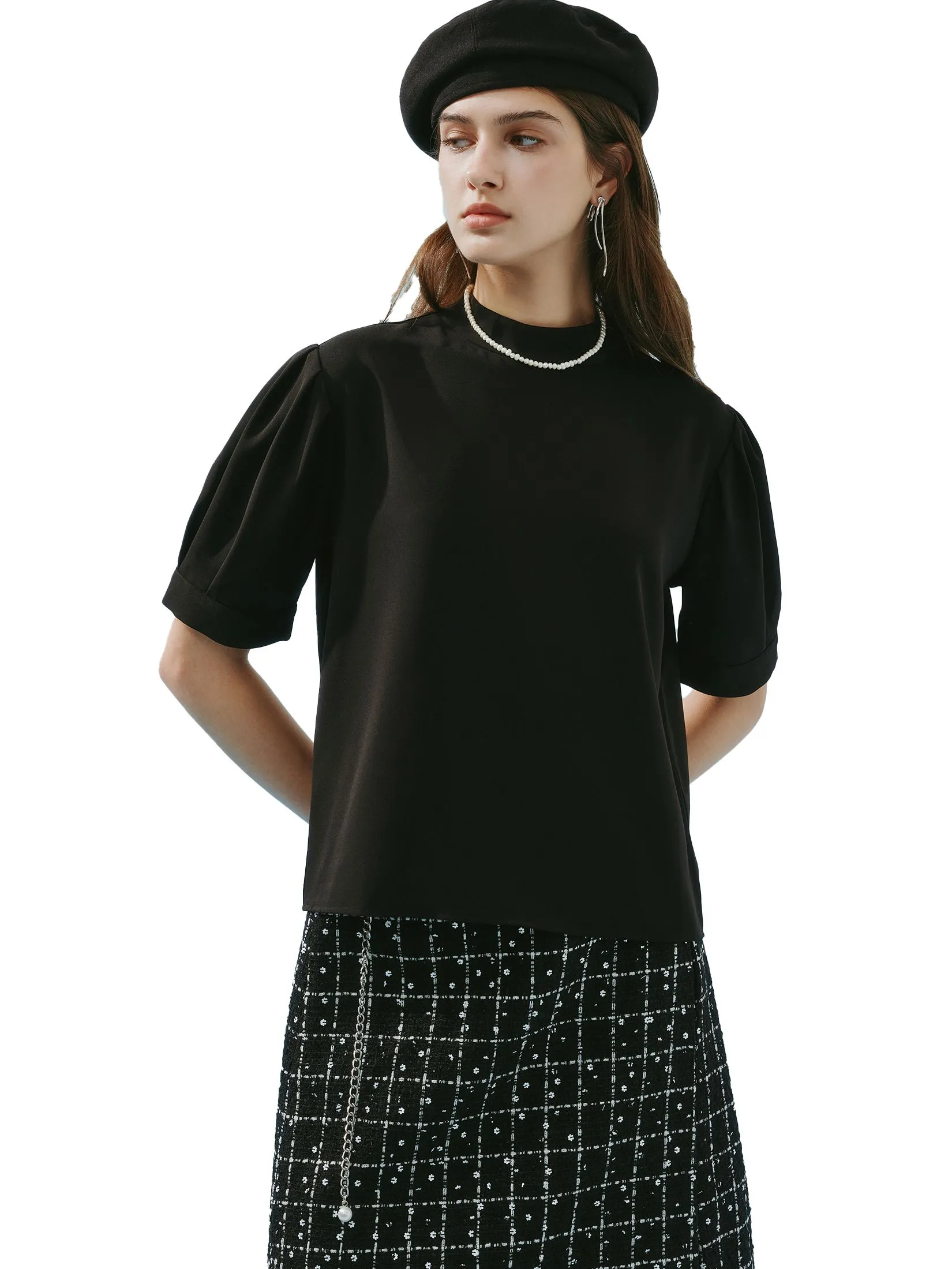 G2000 Women Clothing Poly Crepe Blouse Regular Fit - Black G2000 Women Clothing Poly Crepe Blouse Regular Fit - Black