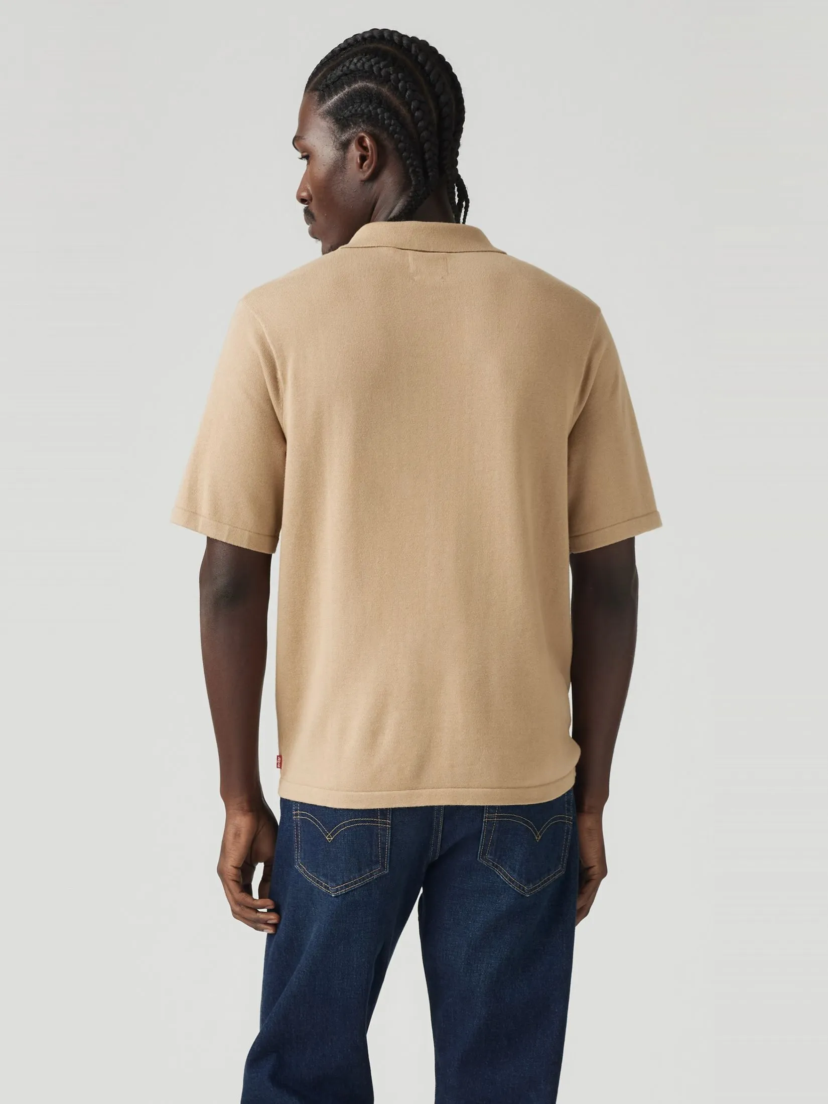 LEVI'S Men's Sweater Polo Tan LEVI'S Men's Sweater Polo Tan